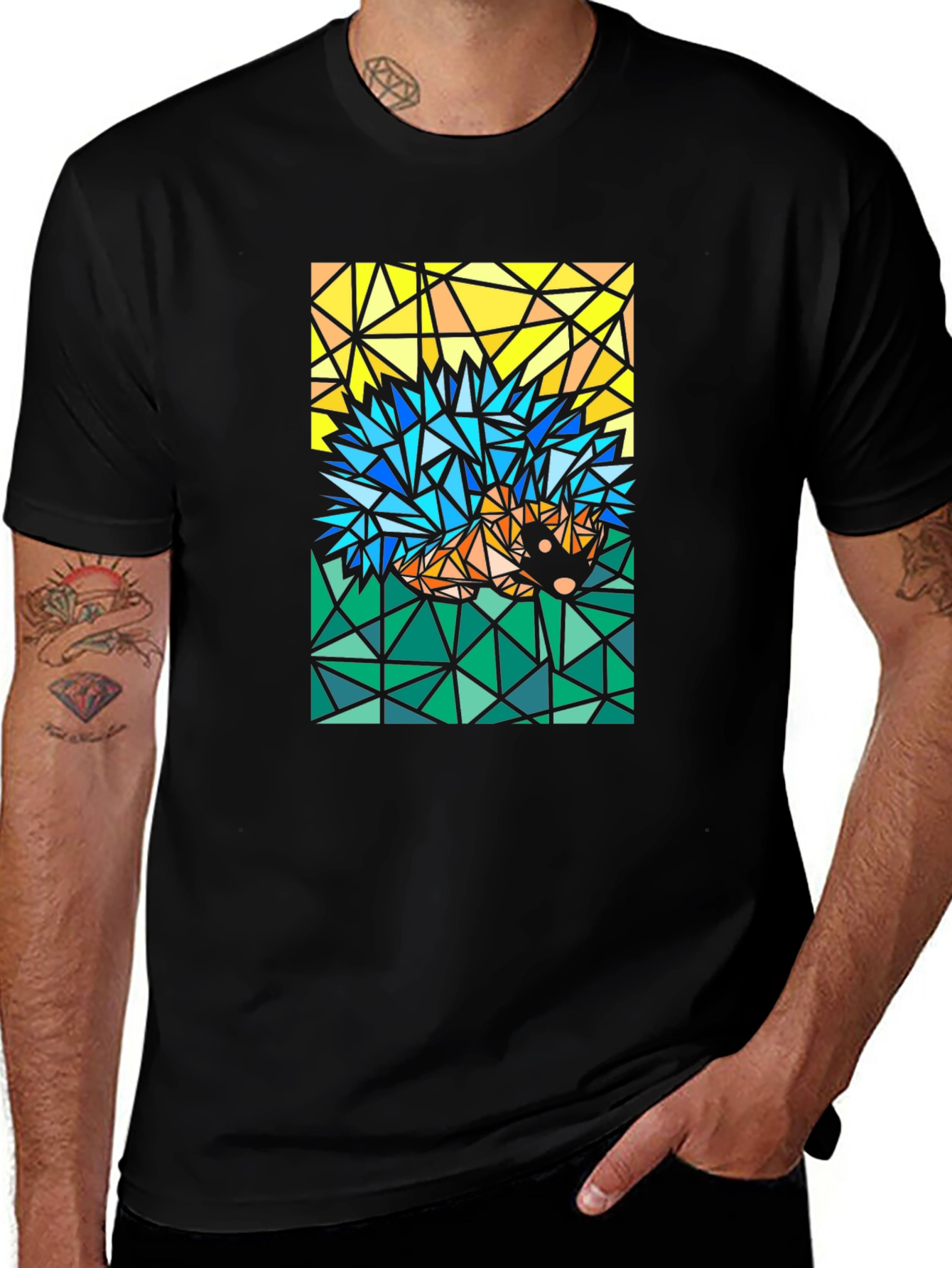 Variant 27 of Abstract Hedgehog T-Shirt - Geometric Style
