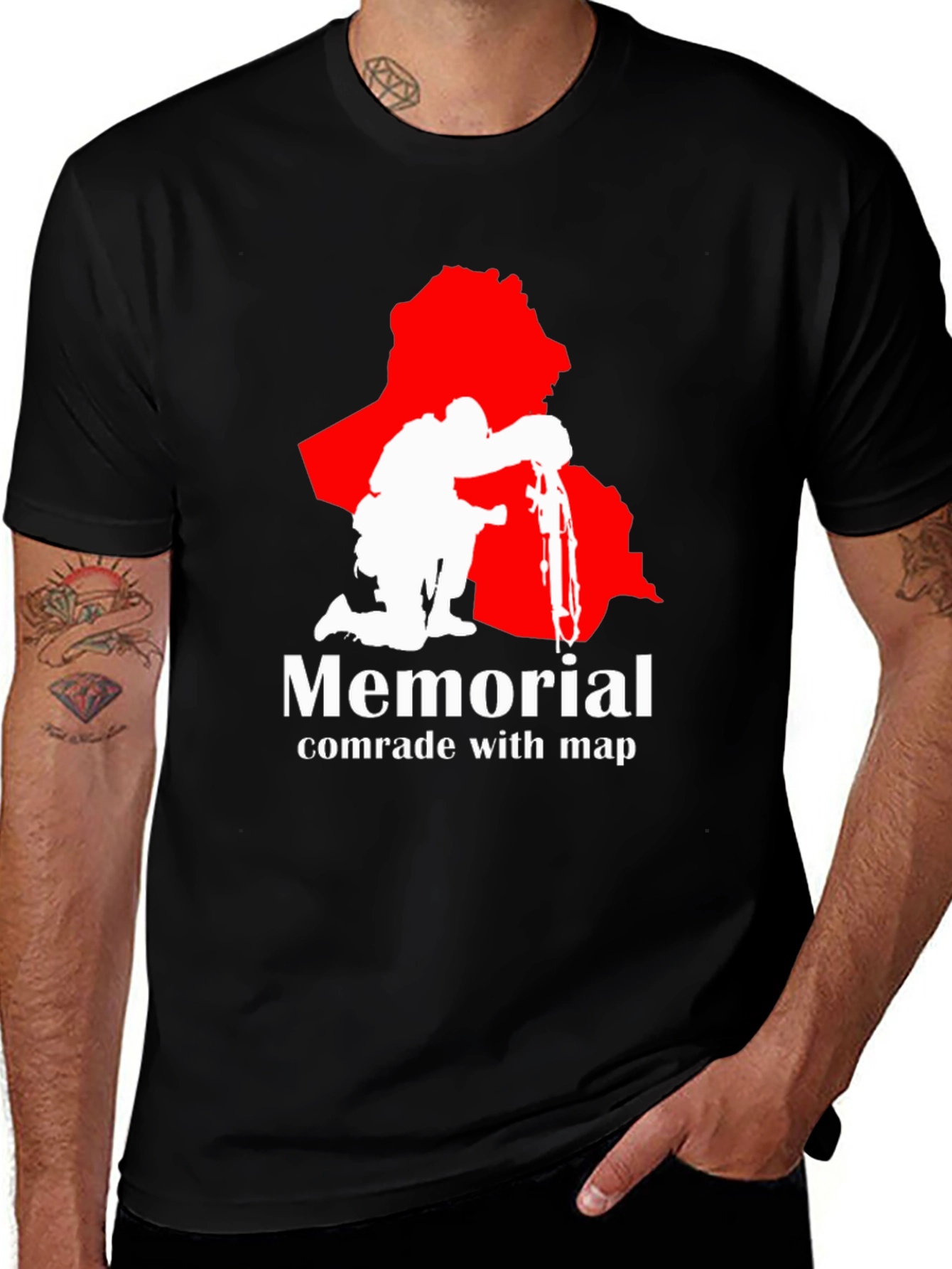 Variant 22 of Memorial Comrade with Map Graphic T-Shirt