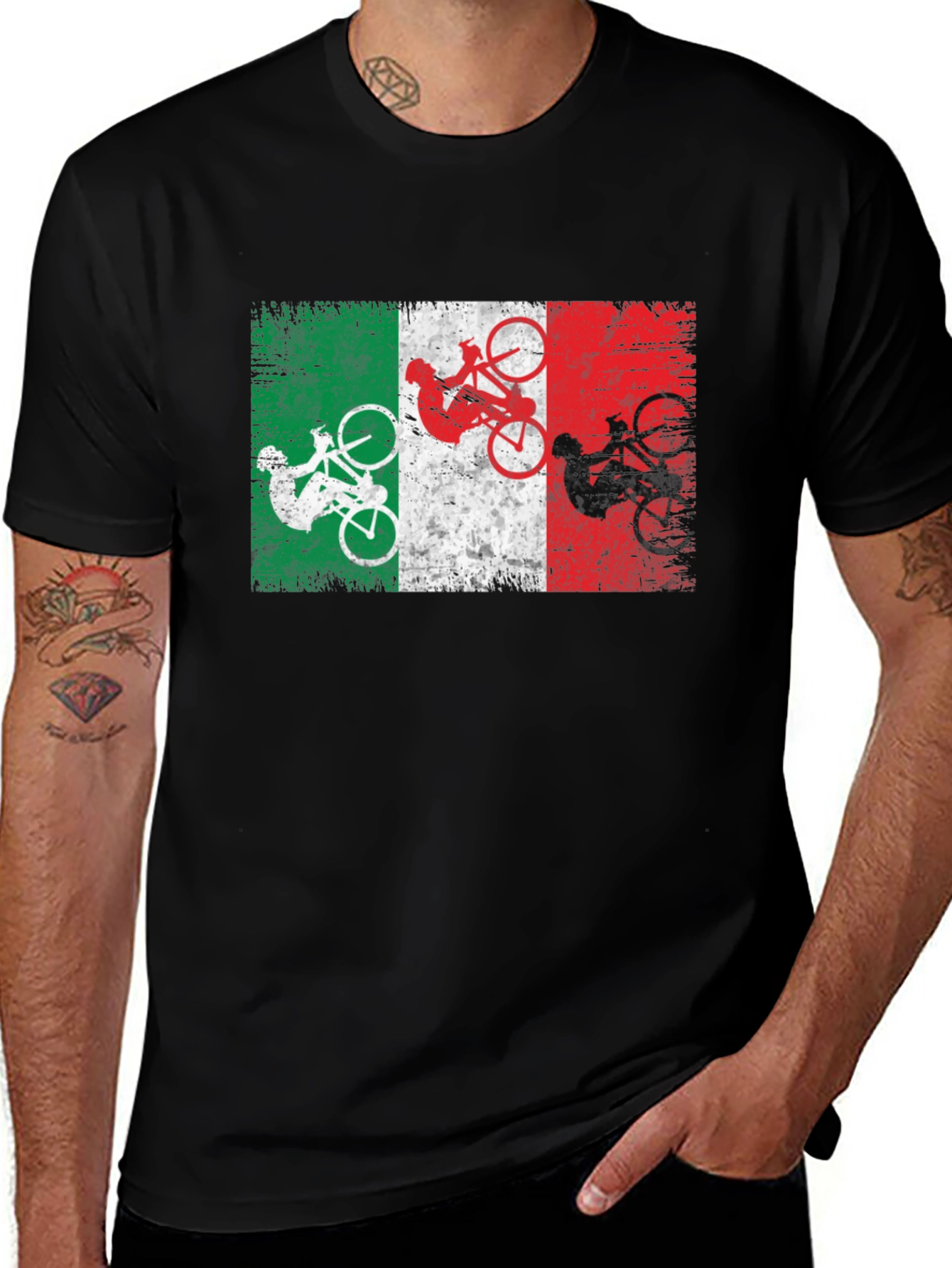 Italian Flag Cyclist T-Shirt