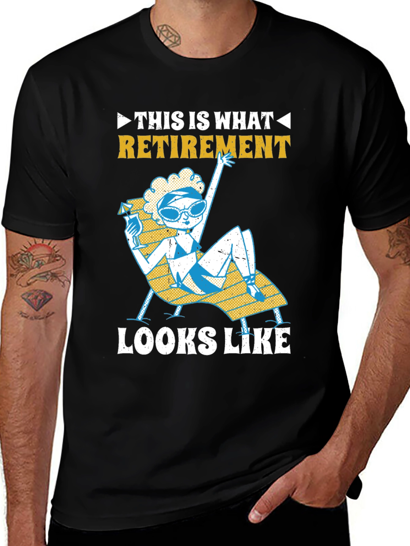 Variant 5 of Retirement T-Shirt: Fun Beach Lounging Design