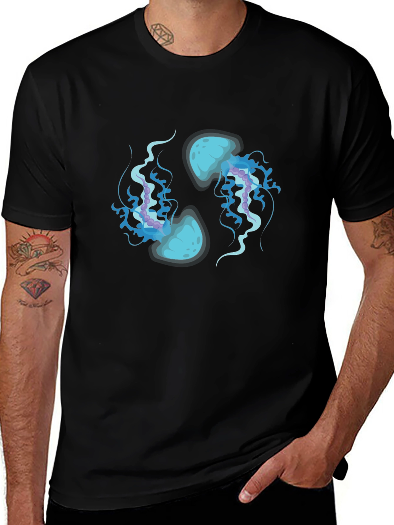 Variant 27 of Jellyfish Graphic Black Tee