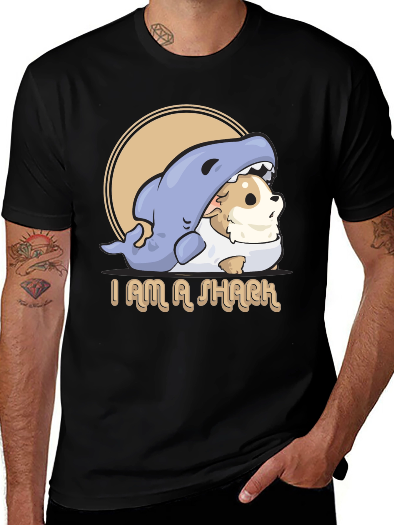 Variant 18 of I Am A Shark Graphic T-Shirt - Funny Dog Shark Costume Tee