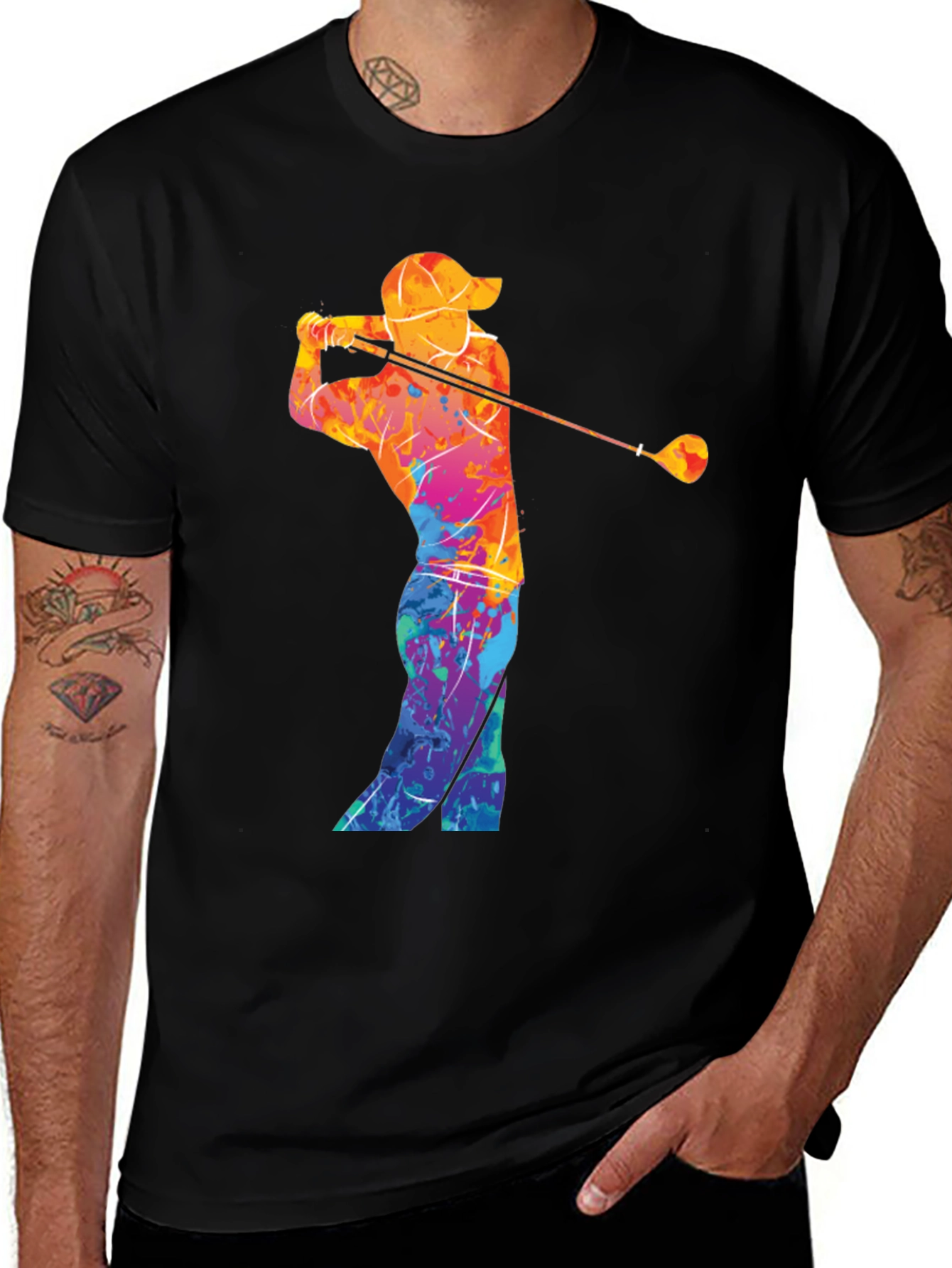 Variant 27 of Golf Swing Graphic Tee - Vibrant Men's T-Shirt