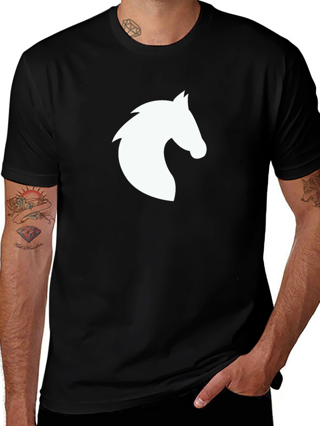 Horse Graphic Tee - Stylish Black T-Shirt