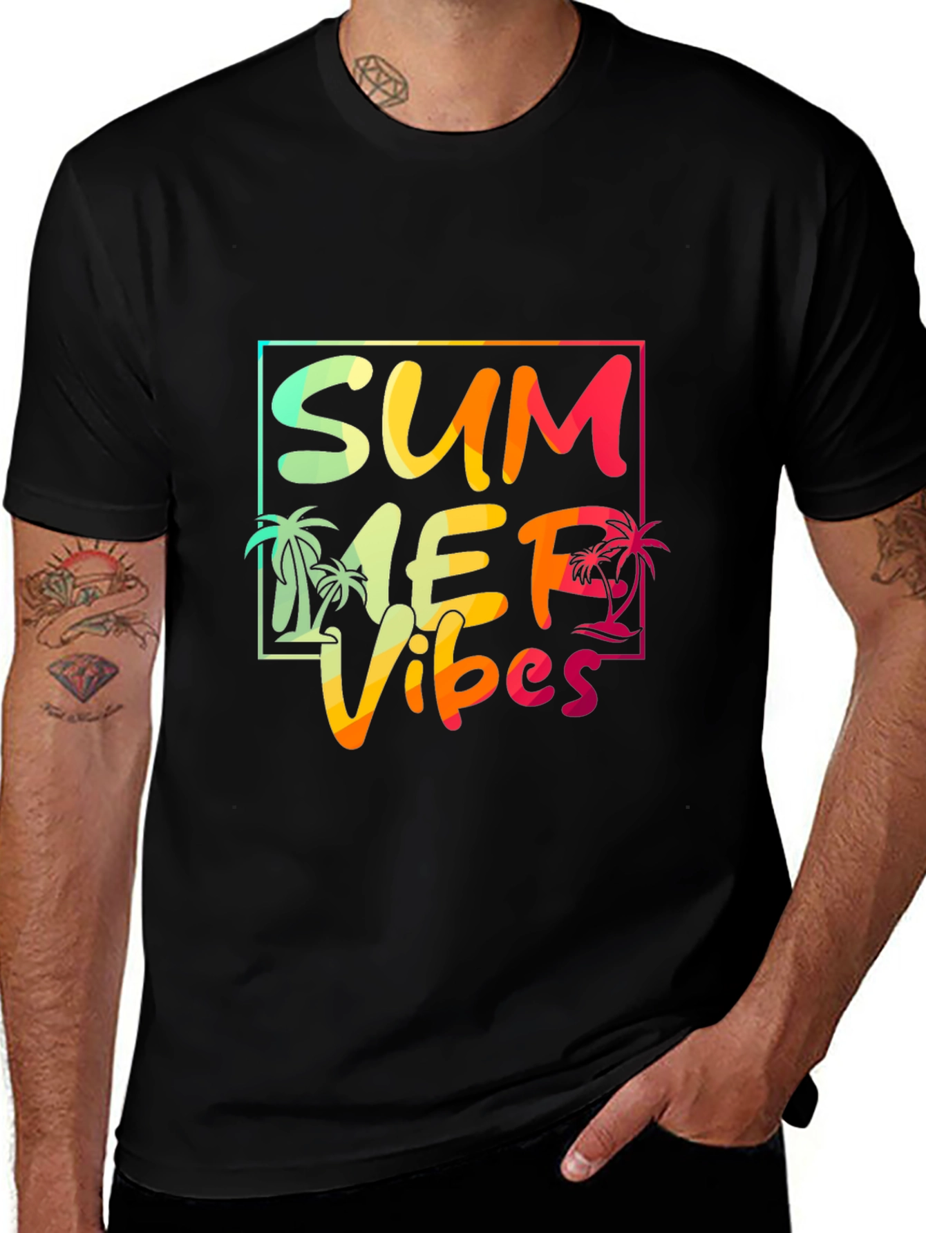 Variant 17 of Summer Vibes Graphic Tee - Black