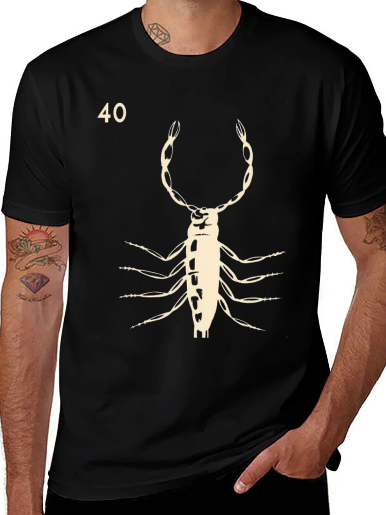 Insect Graphic T-Shirt - Black Cotton Tee