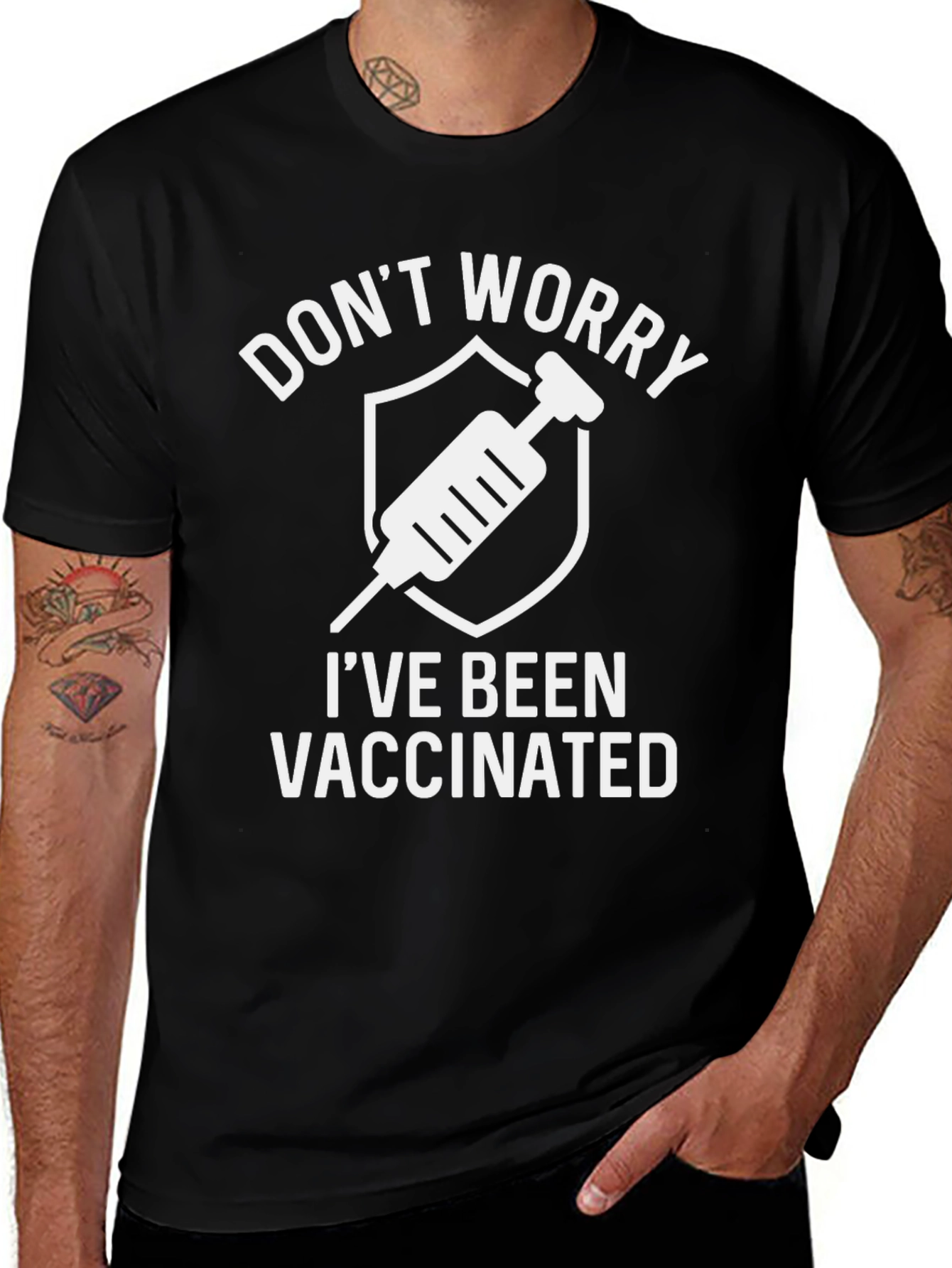 Variant 6 of Vaccinated Graphic Tee - Don't Worry Novelty T-Shirt
