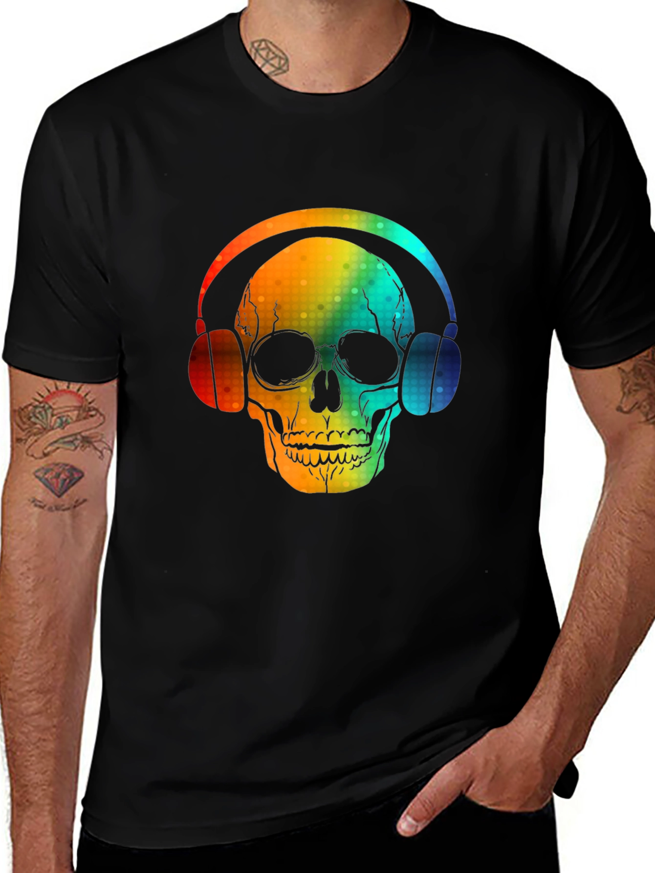 Variant 23 of Skull Headphones Graphic Tee - Bold Design