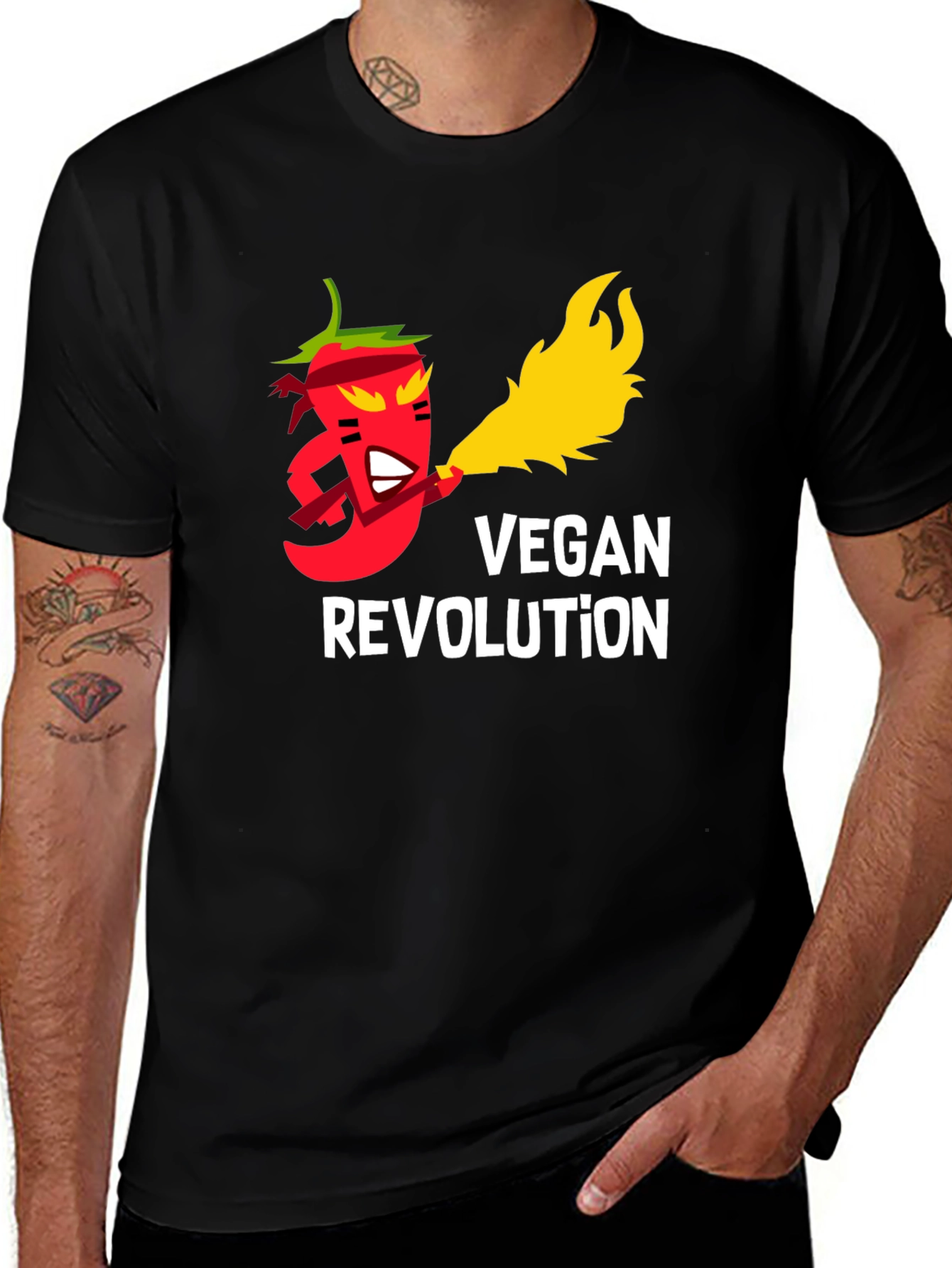 Variant 19 of Vegan Revolution T-Shirt - Spicy Pepper Design