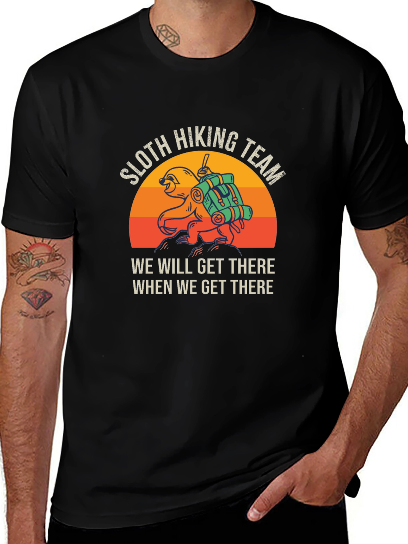Variant 17 of Sloth Hiking Team T-Shirt - Funny & Comfortable!