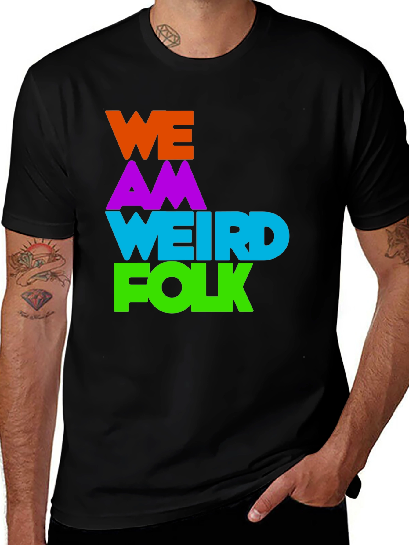 Variant 7 of Weird Folk Graphic Tee - Vibrant Color Block