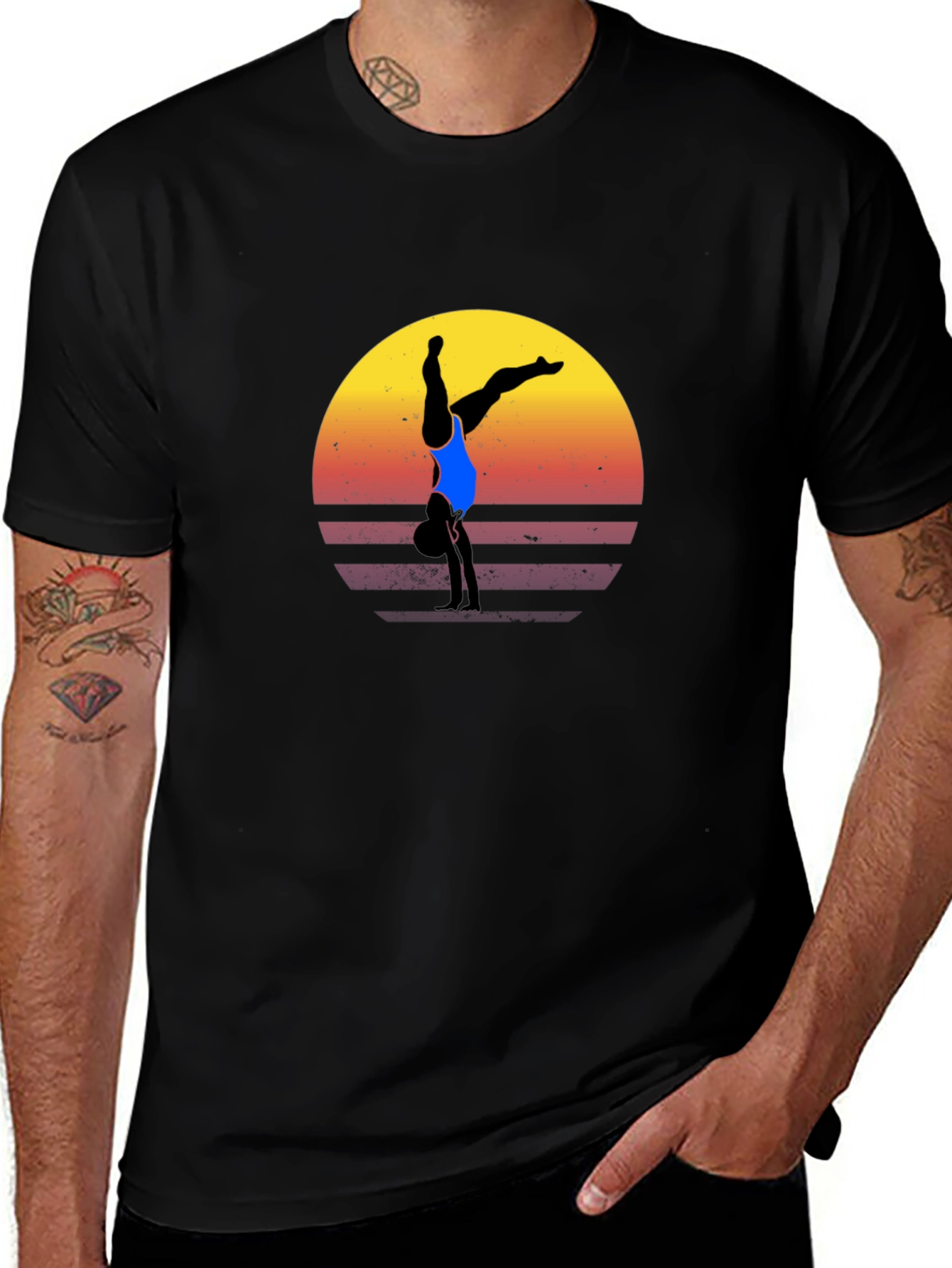 Variant 9 of Gymnast Sunset Black T-Shirt