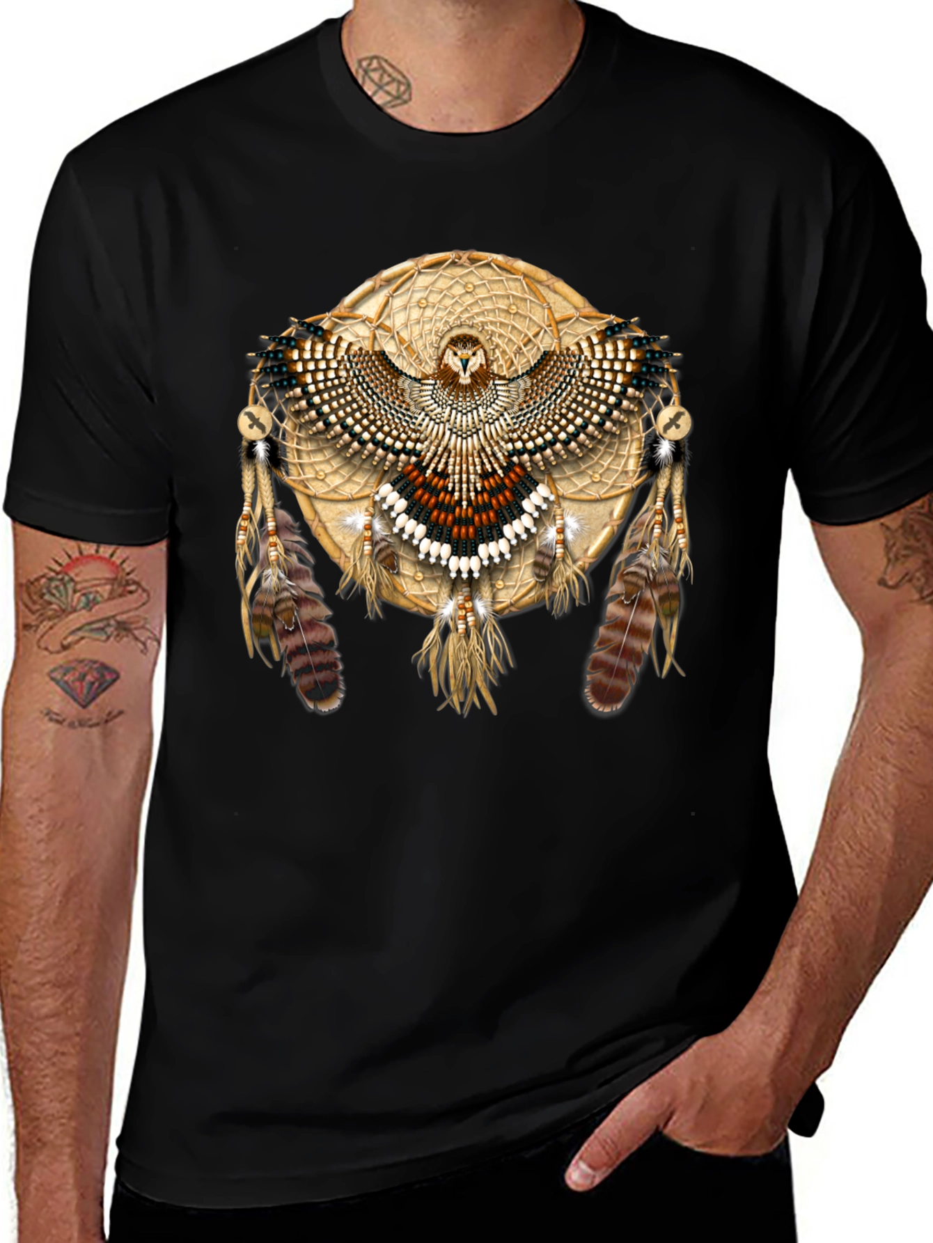Variant 28 of Owl Dreamcatcher Graphic Tee