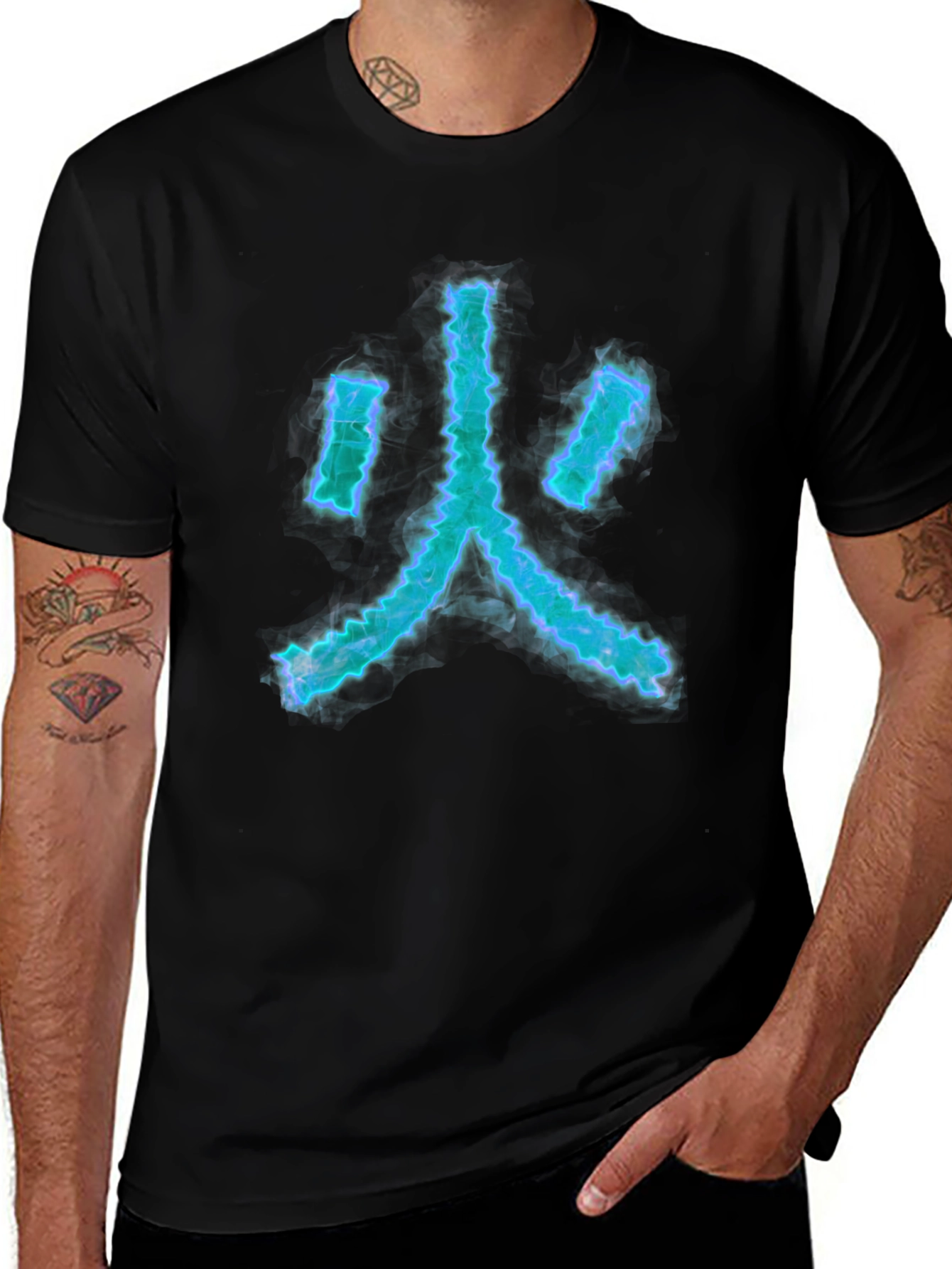 Variant 22 of Fire Kanji Graphic Tee - Black Casual T-Shirt