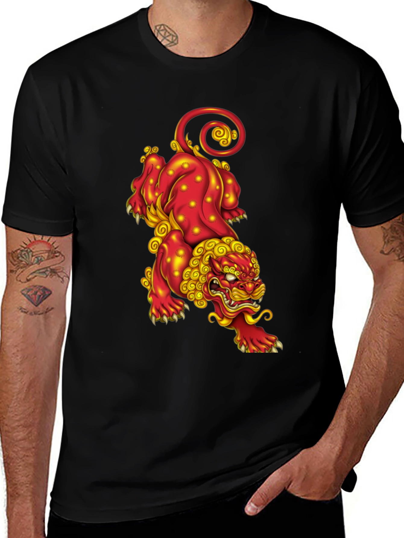 Variant 17 of Foo Dog Graphic Tee - Black