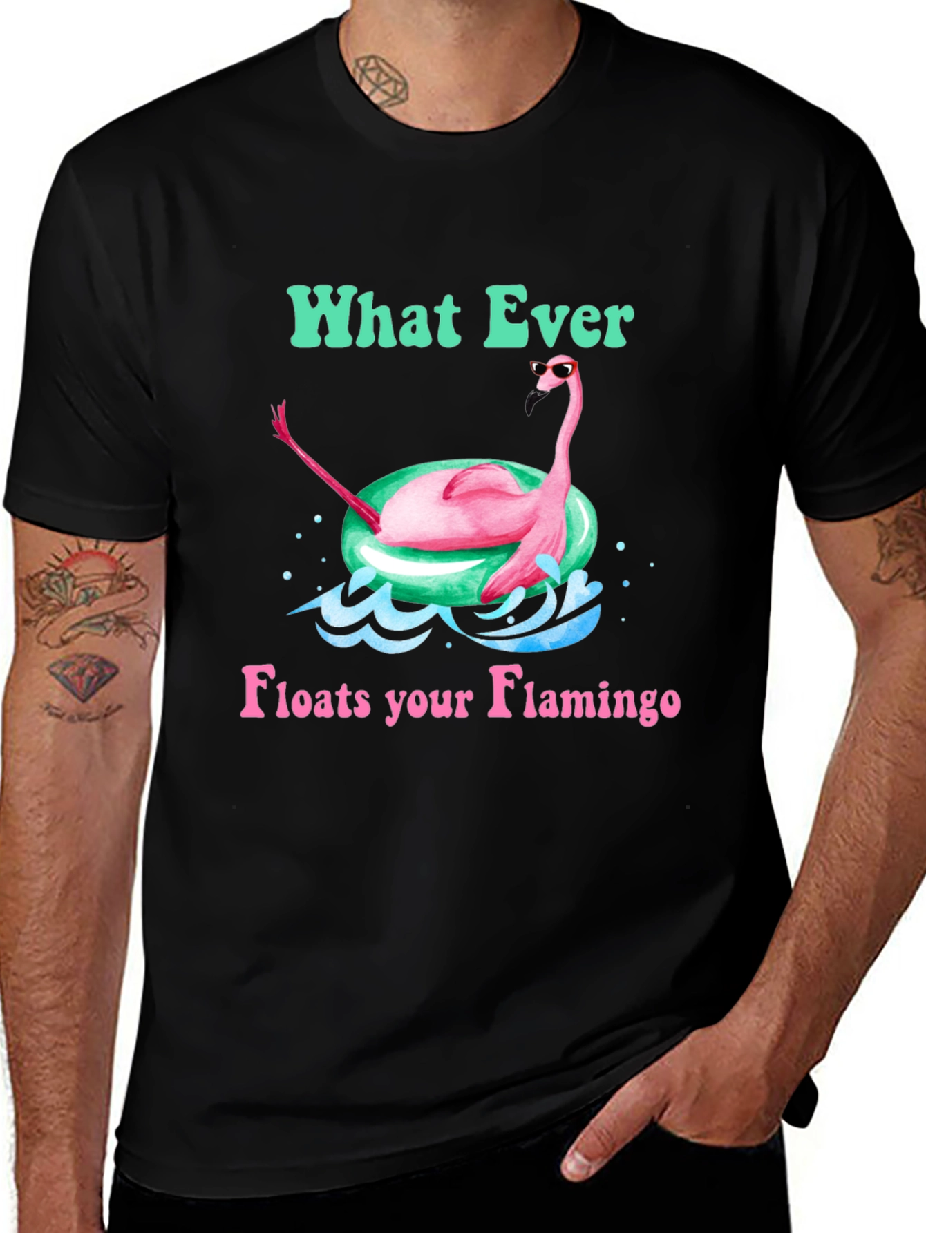 Variant 24 of What Ever Floats Your Flamingo T-Shirt