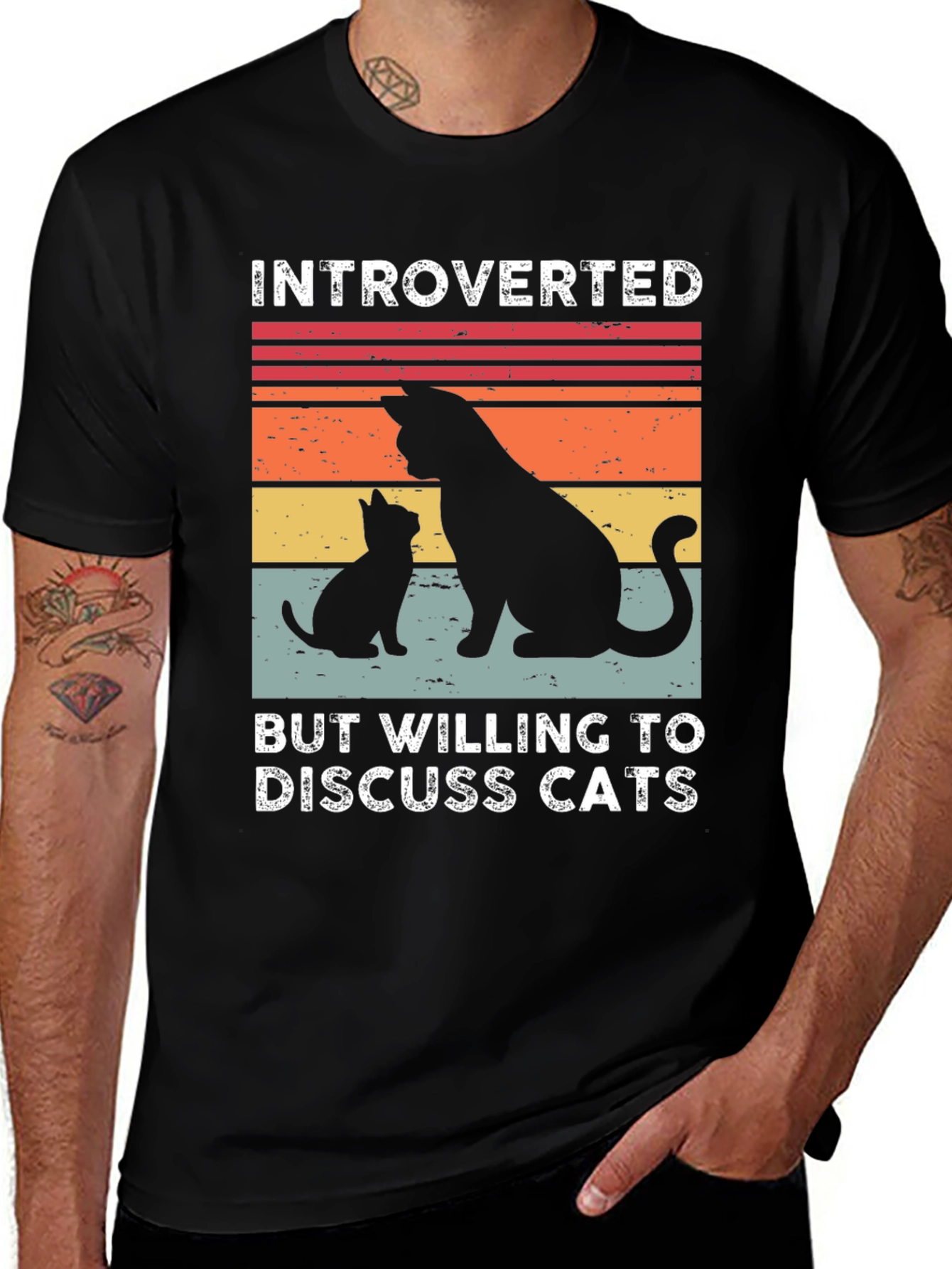 Variant 24 of Introverted Cat Lover Tee - Discuss Cats! Unisex Shirt
