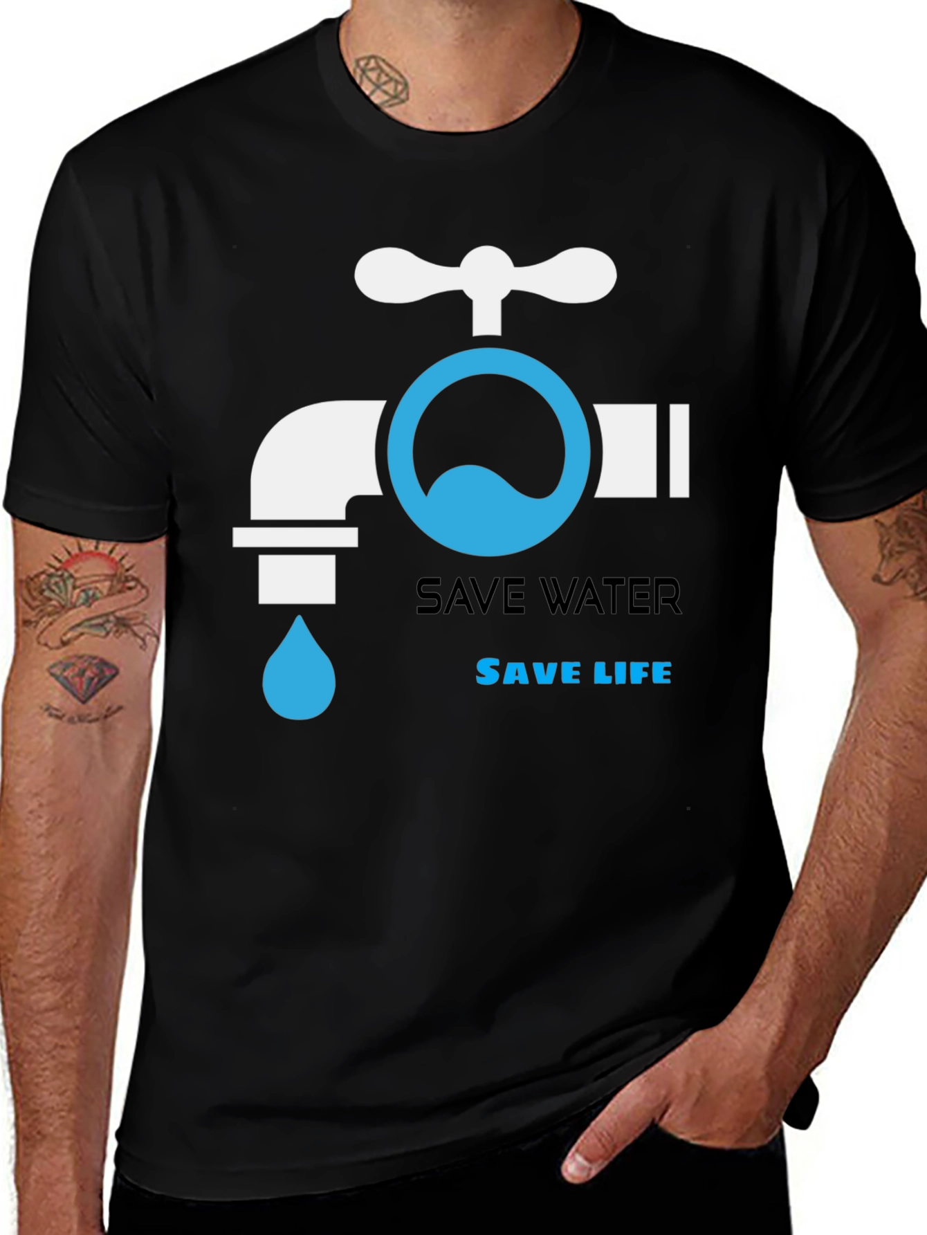 Variant 9 of Save Water Save Life Graphic Tee