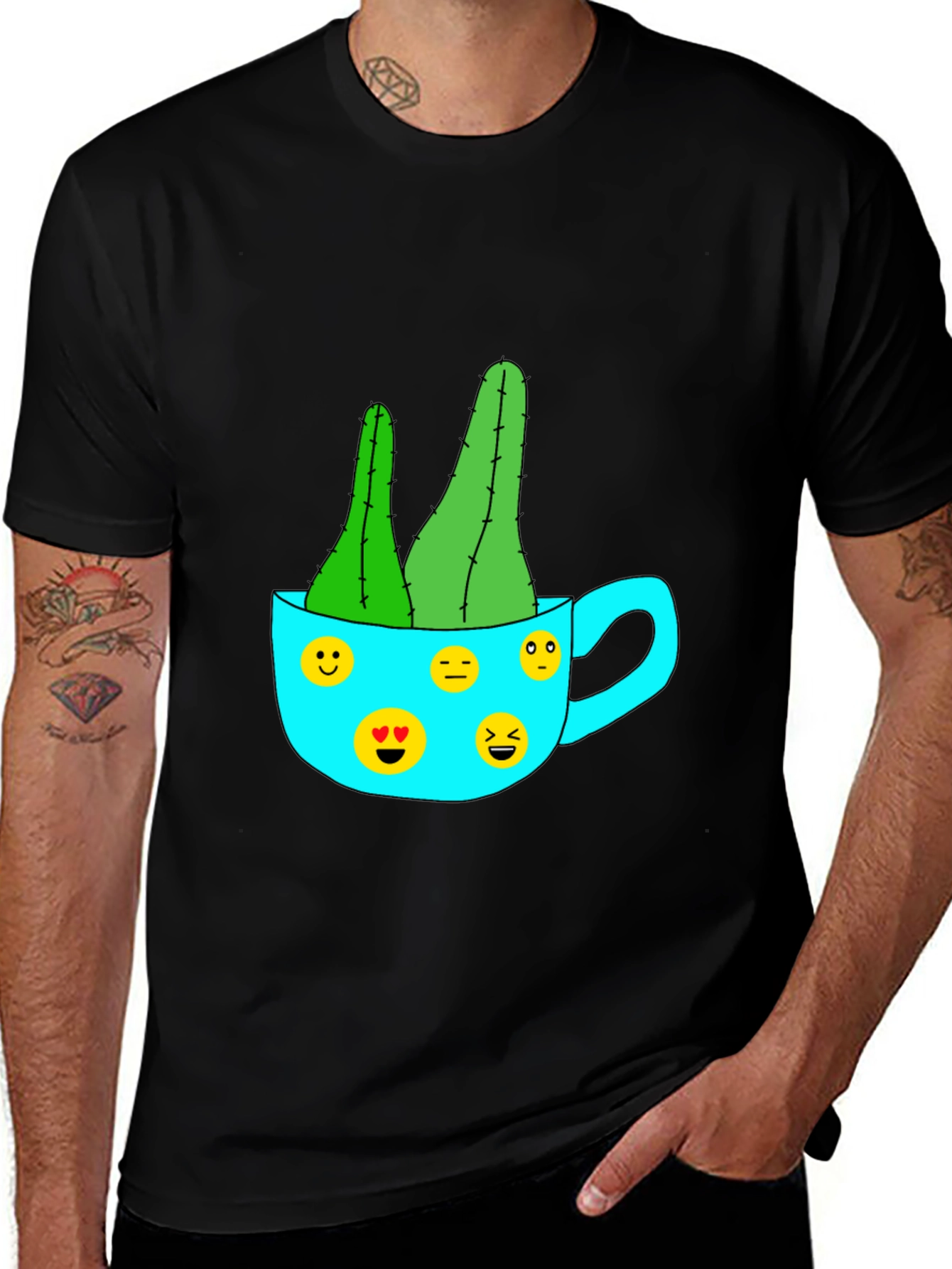 Variant 20 of Emoji Cactus Tee - Quirky Plant Lover's T-Shirt