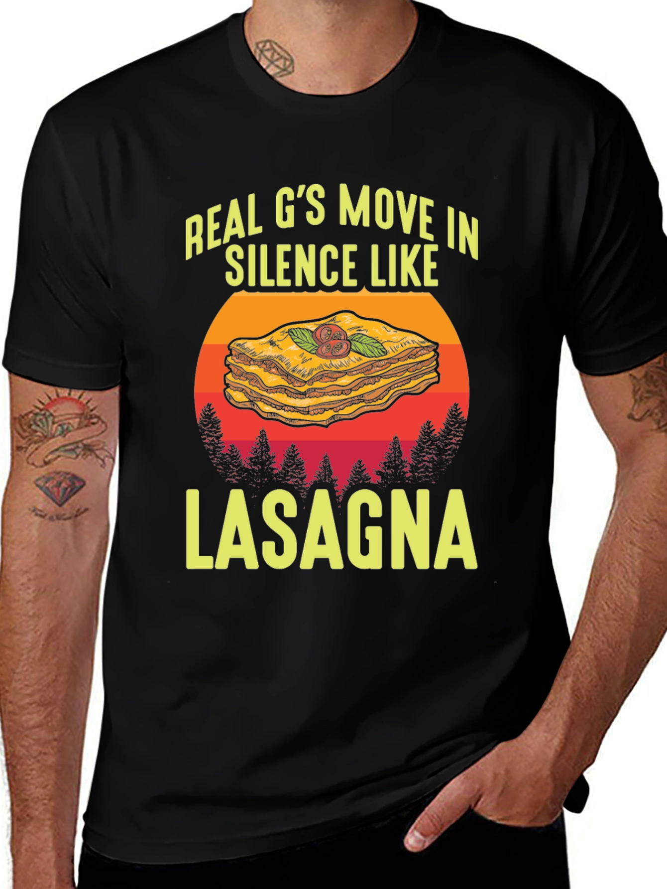 Variant 27 of Real G's Move in Silence Like Lasagna T-Shirt