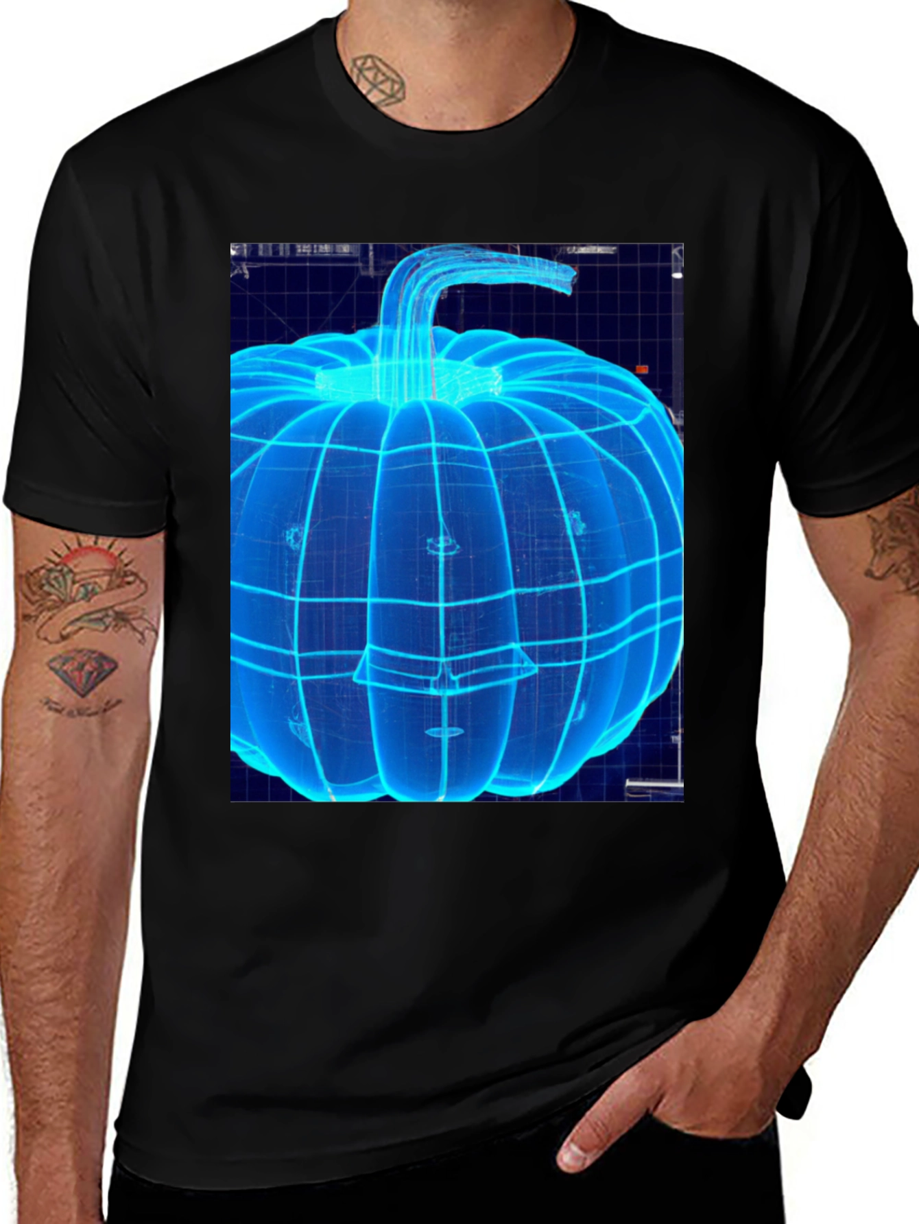 Variant 26 of Pumpkin Blueprint Graphic Tee