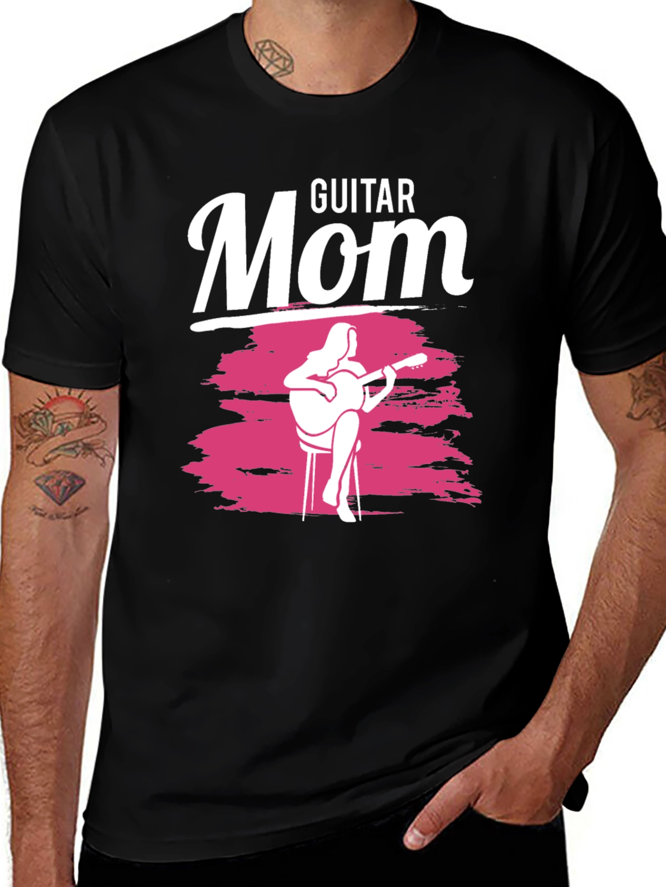 Variant 24 of Guitar Mom Graphic Tee - Black