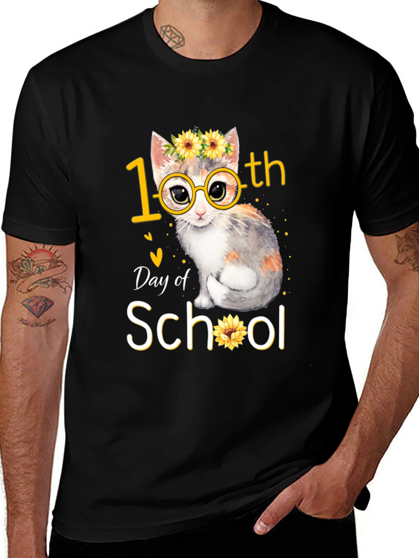 100th Day of School Cat T-Shirt