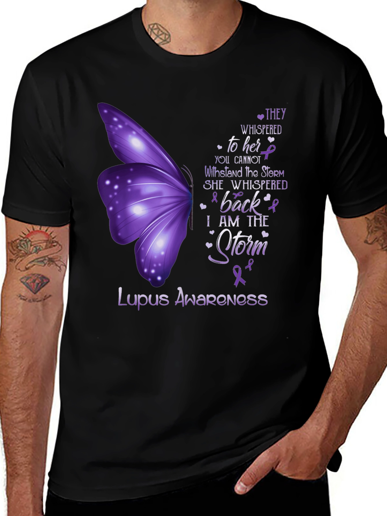 Lupus Awareness Butterfly T-Shirt - I Am The Storm