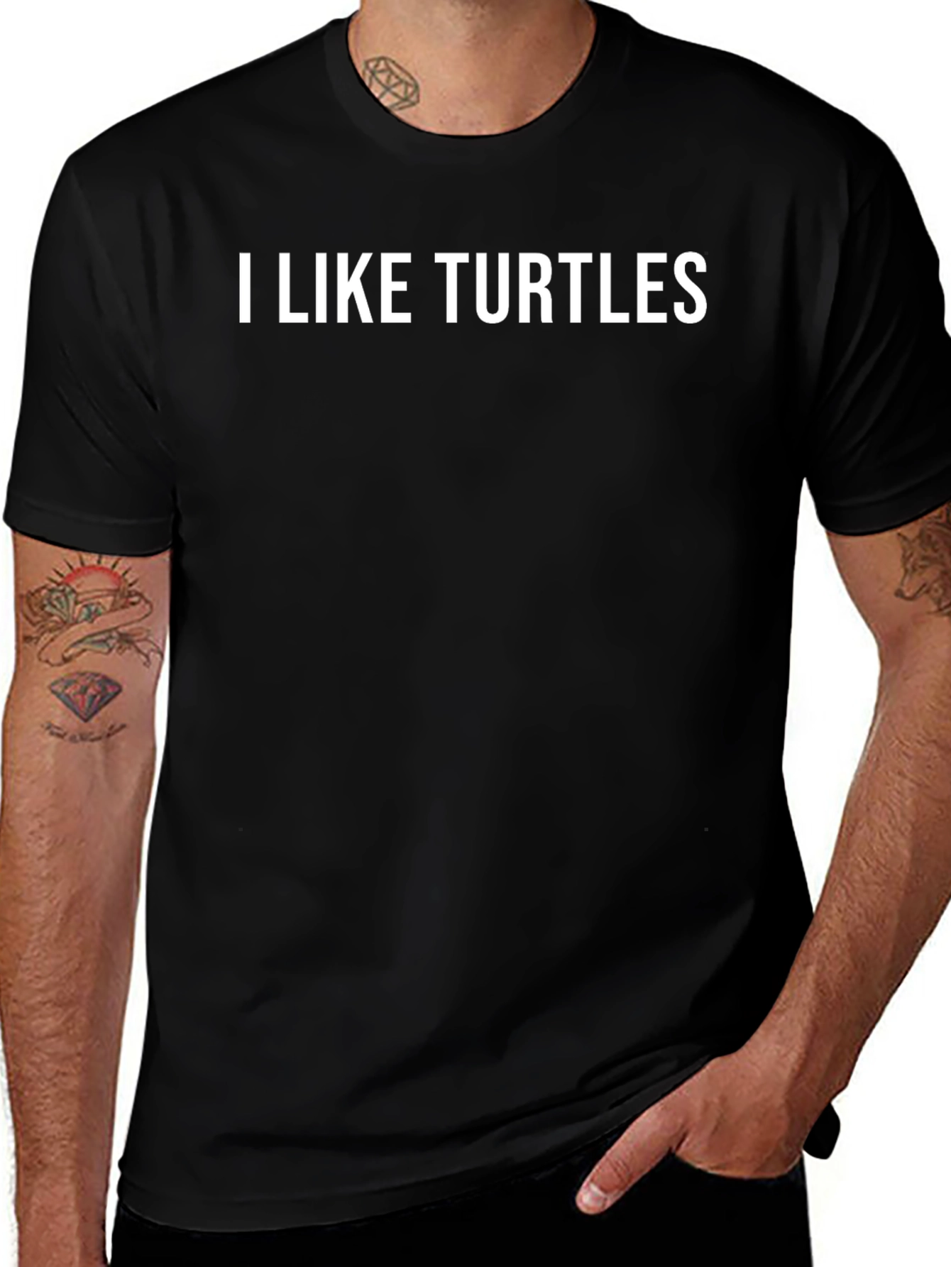 Variant 13 of I Like Turtles Graphic Tee - Soft Cotton Blend