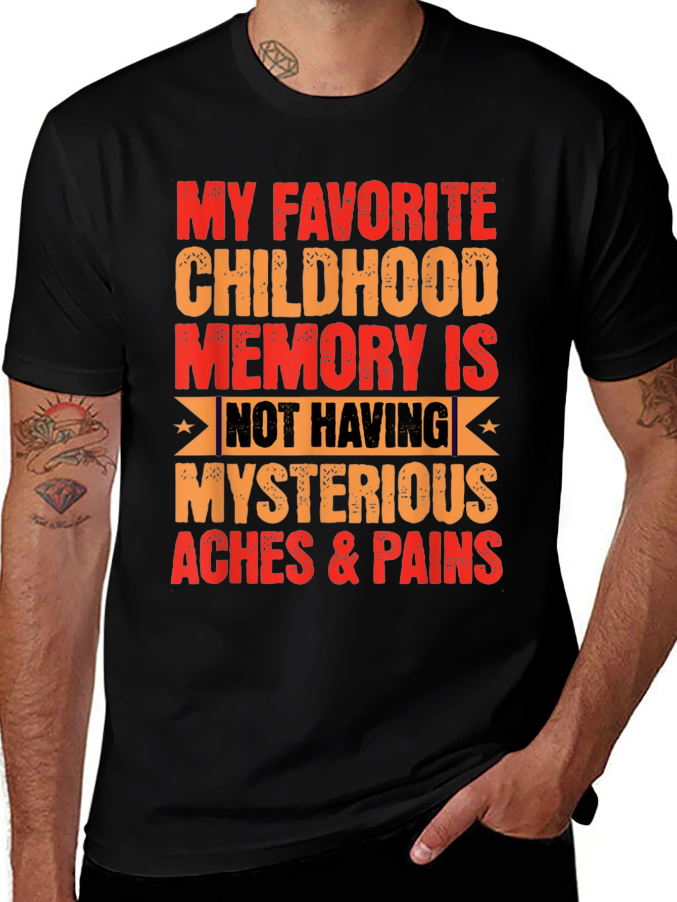 Black Funny My Favorite Childhood Memory T-Shirt main image