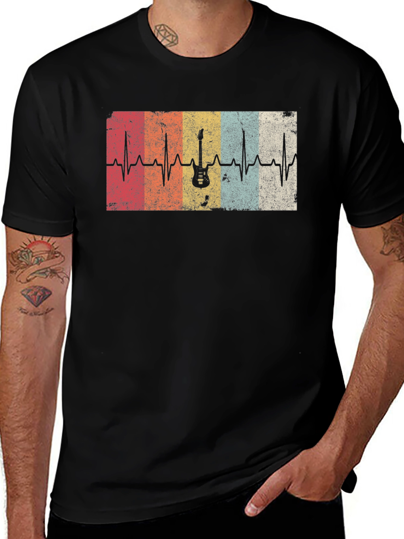 Variant 26 of Guitar Heartbeat T-Shirt - Music Lover Tee