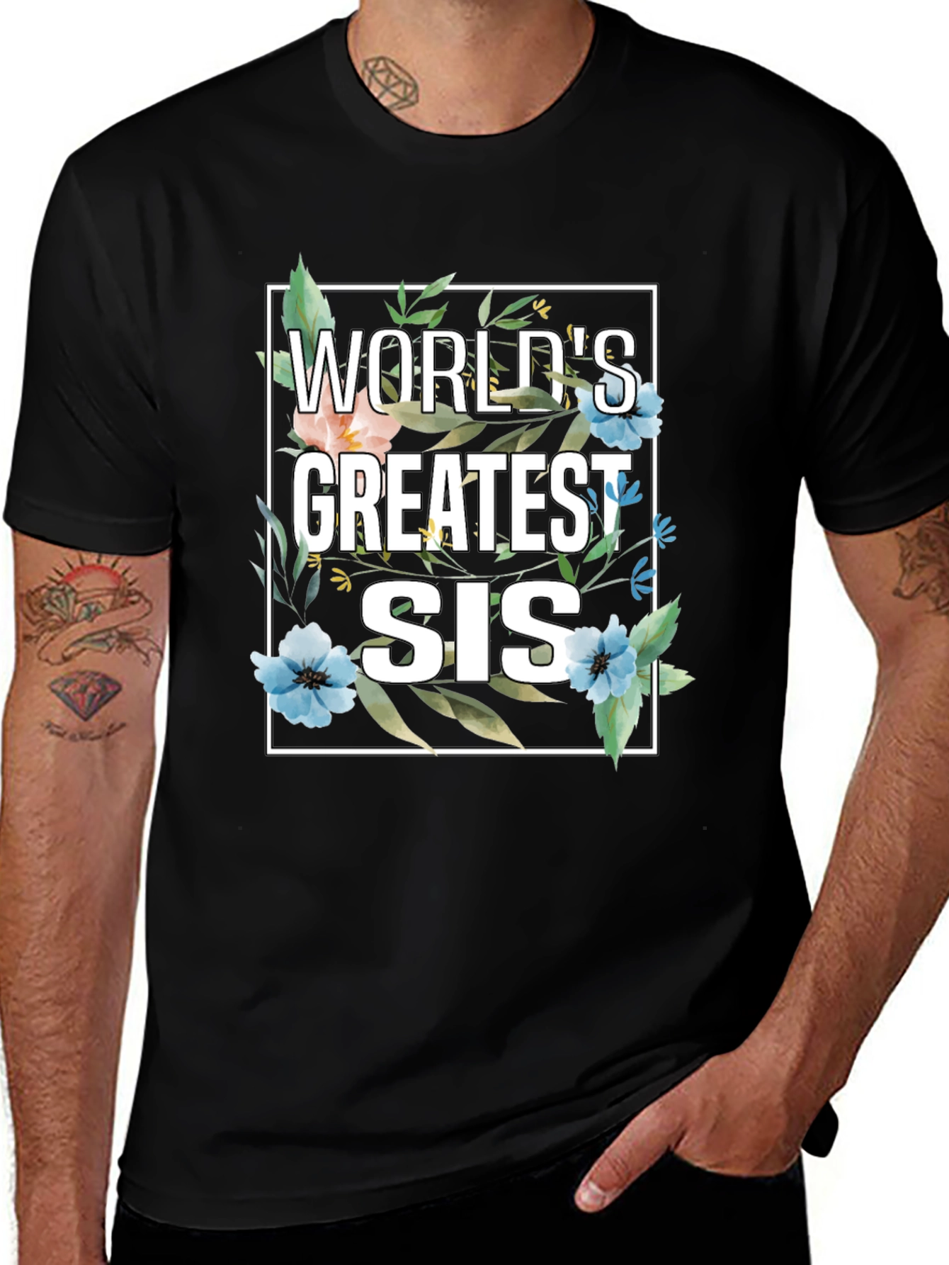 Variant 13 of World's Greatest Sis Floral T-Shirt