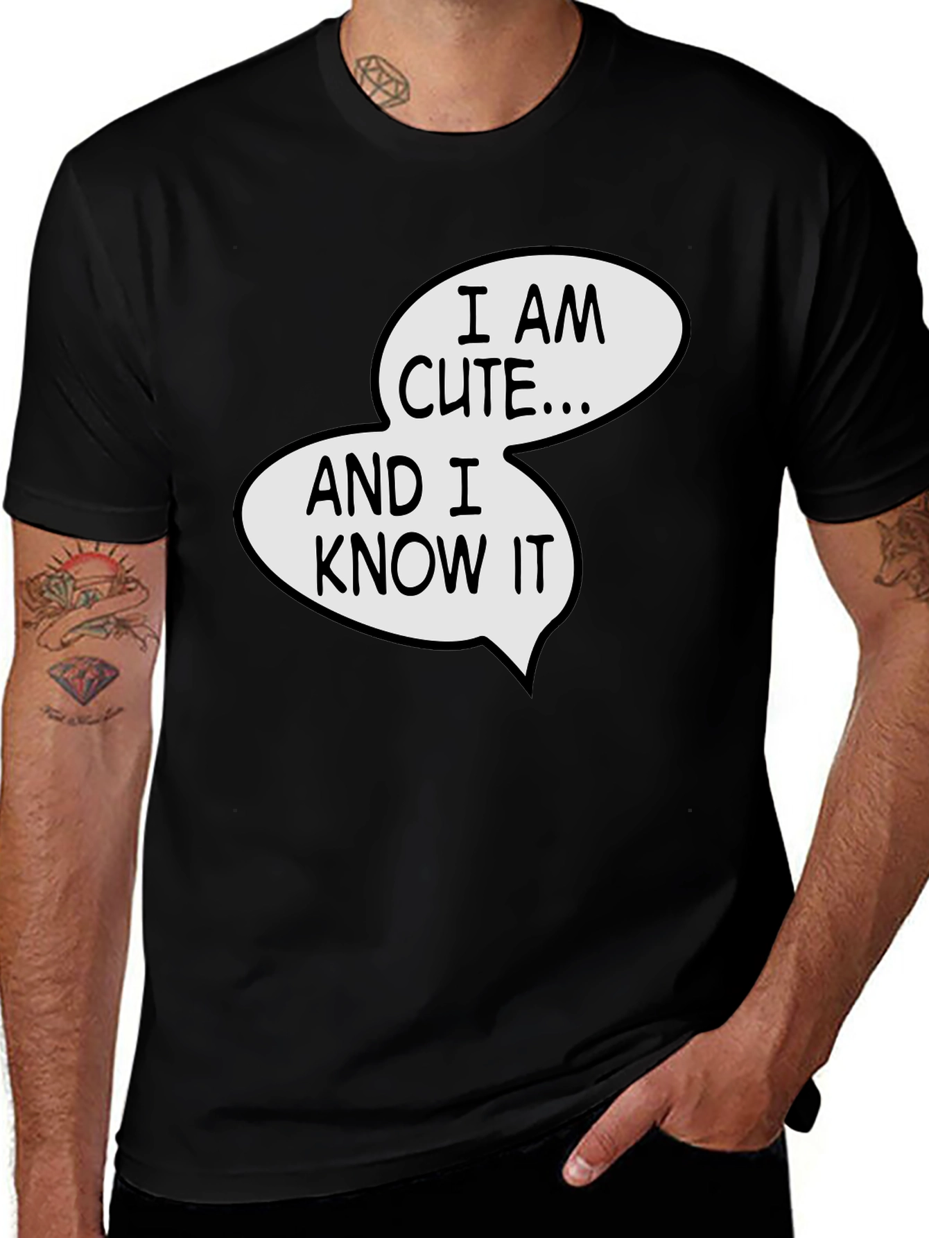 Variant 12 of Cute & Confident Black Graphic Tee