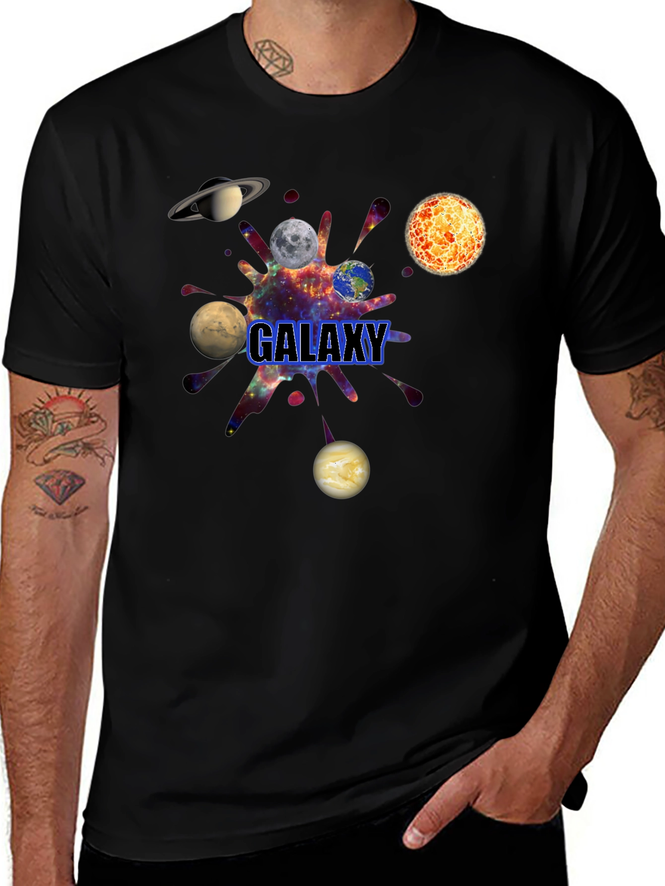 Variant 29 of Galaxy Graphic Black T-Shirt