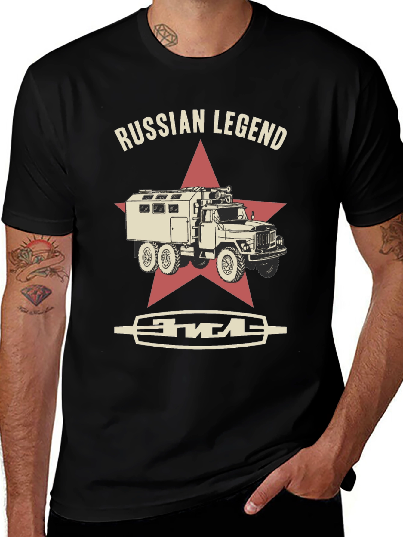 Variant 11 of Russian Legend Truck Graphic Tee - Military Vehicle T-Shirt