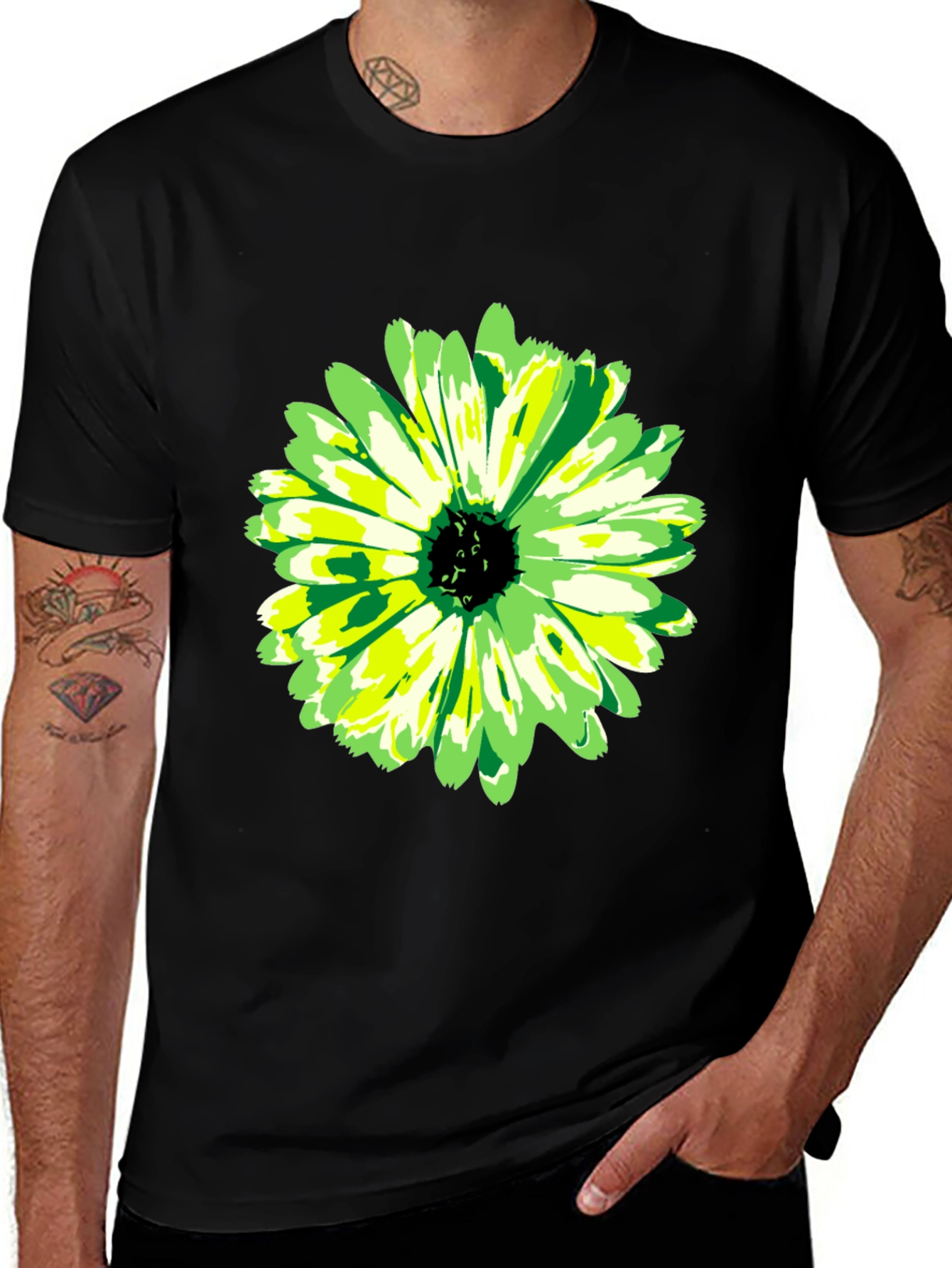 Green Flower Graphic Tee
