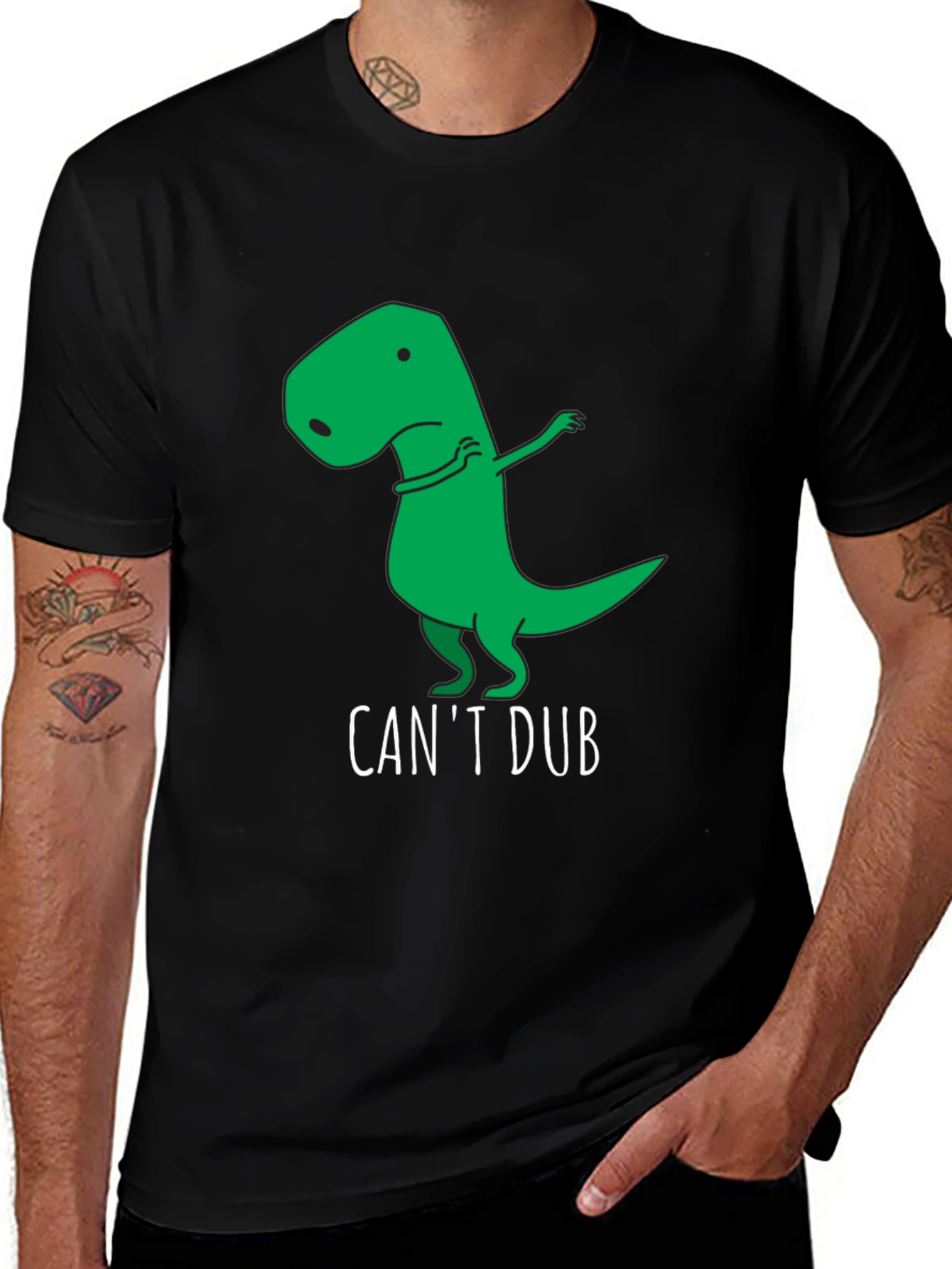 Variant 9 of Funny "Can't Dub" Dinosaur T-Shirt