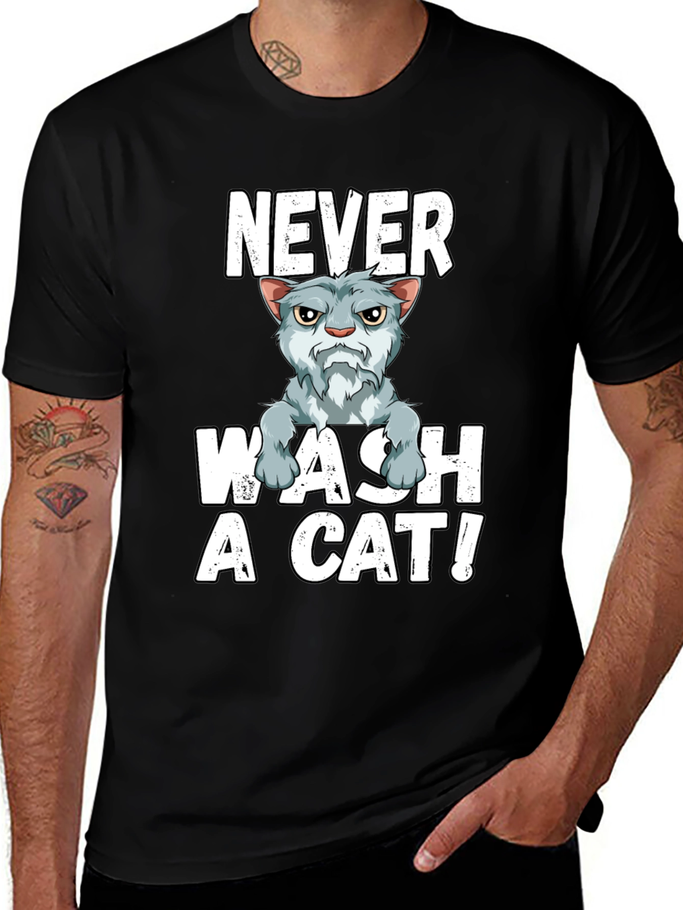 Variant 25 of Never Wash A Cat T-Shirt - Funny Cat Lover Tee