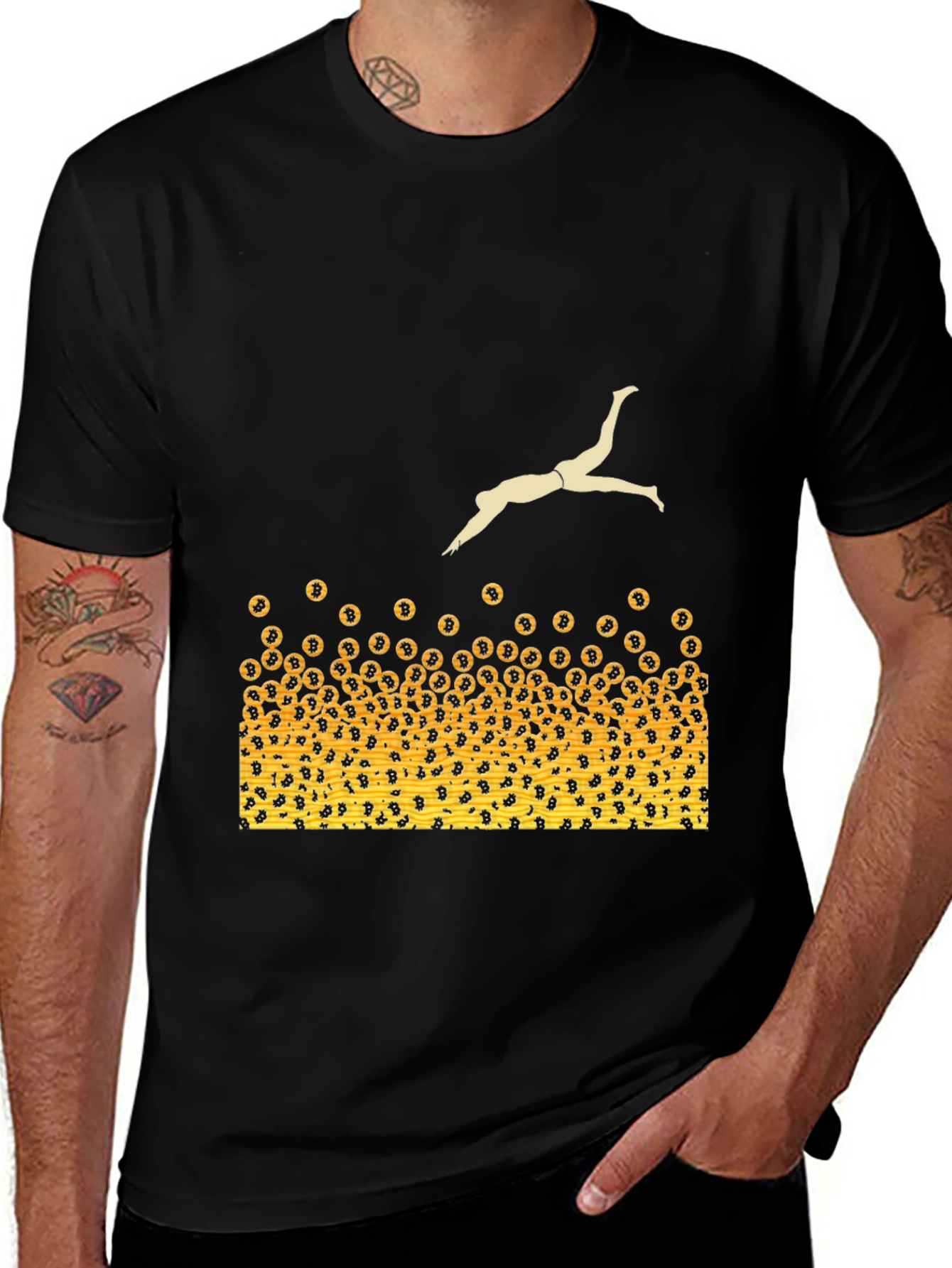 Variant 21 of Bitcoin Diver T-Shirt - Crypto Currency Fun!