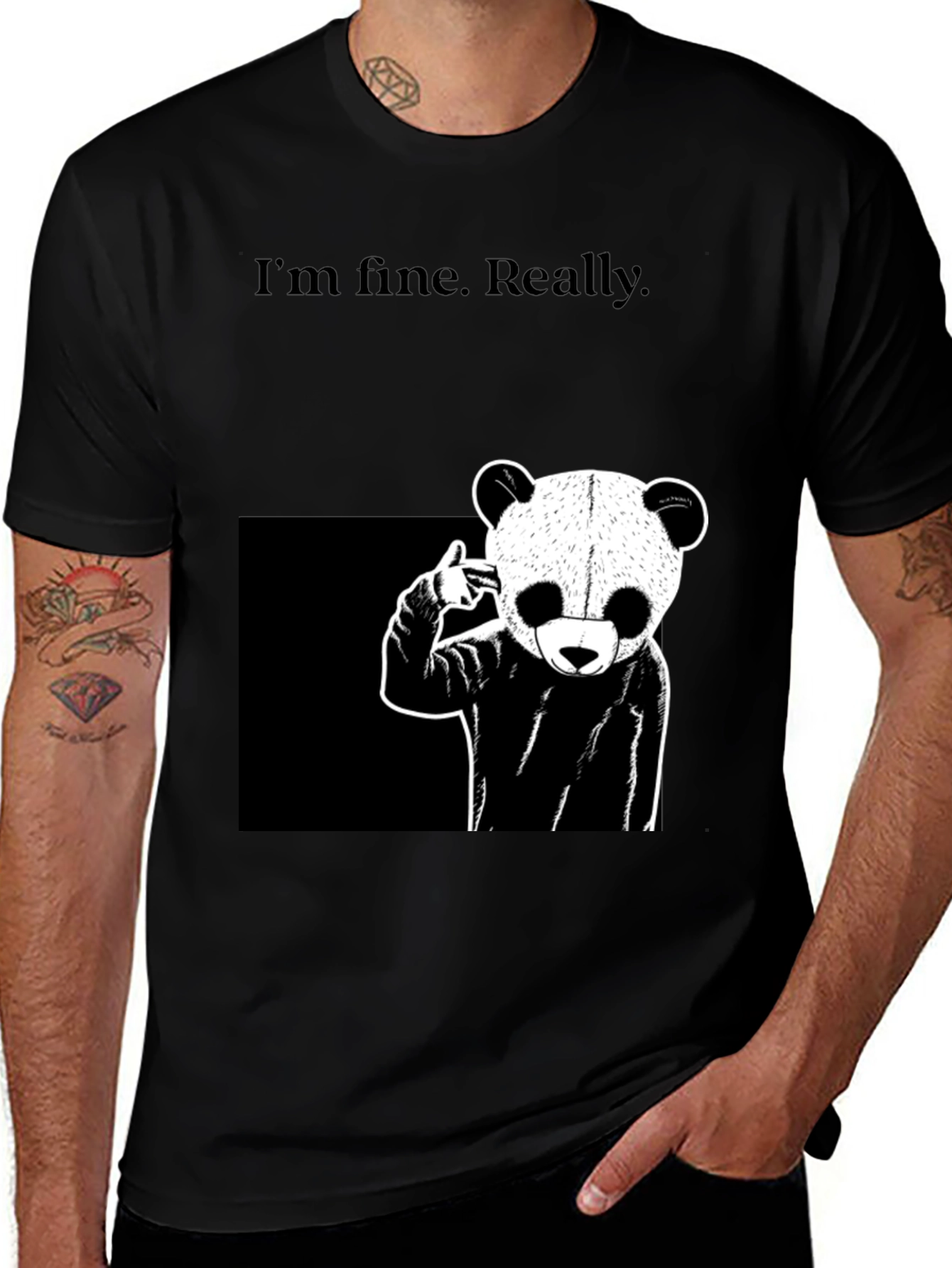 Variant 23 of I'm Fine Really. Bear Graphic T-Shirt