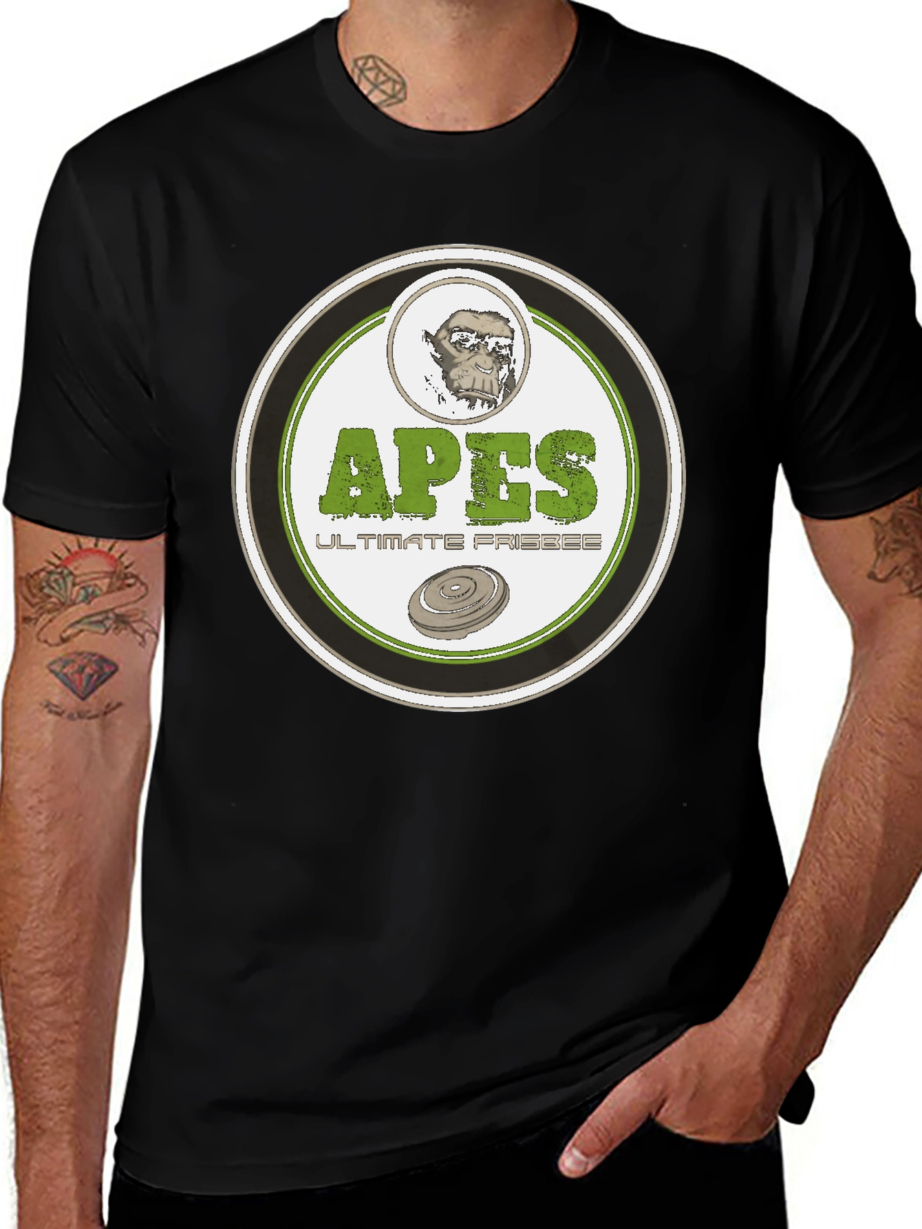 Apes Ultimate Frisbee Black T-Shirt