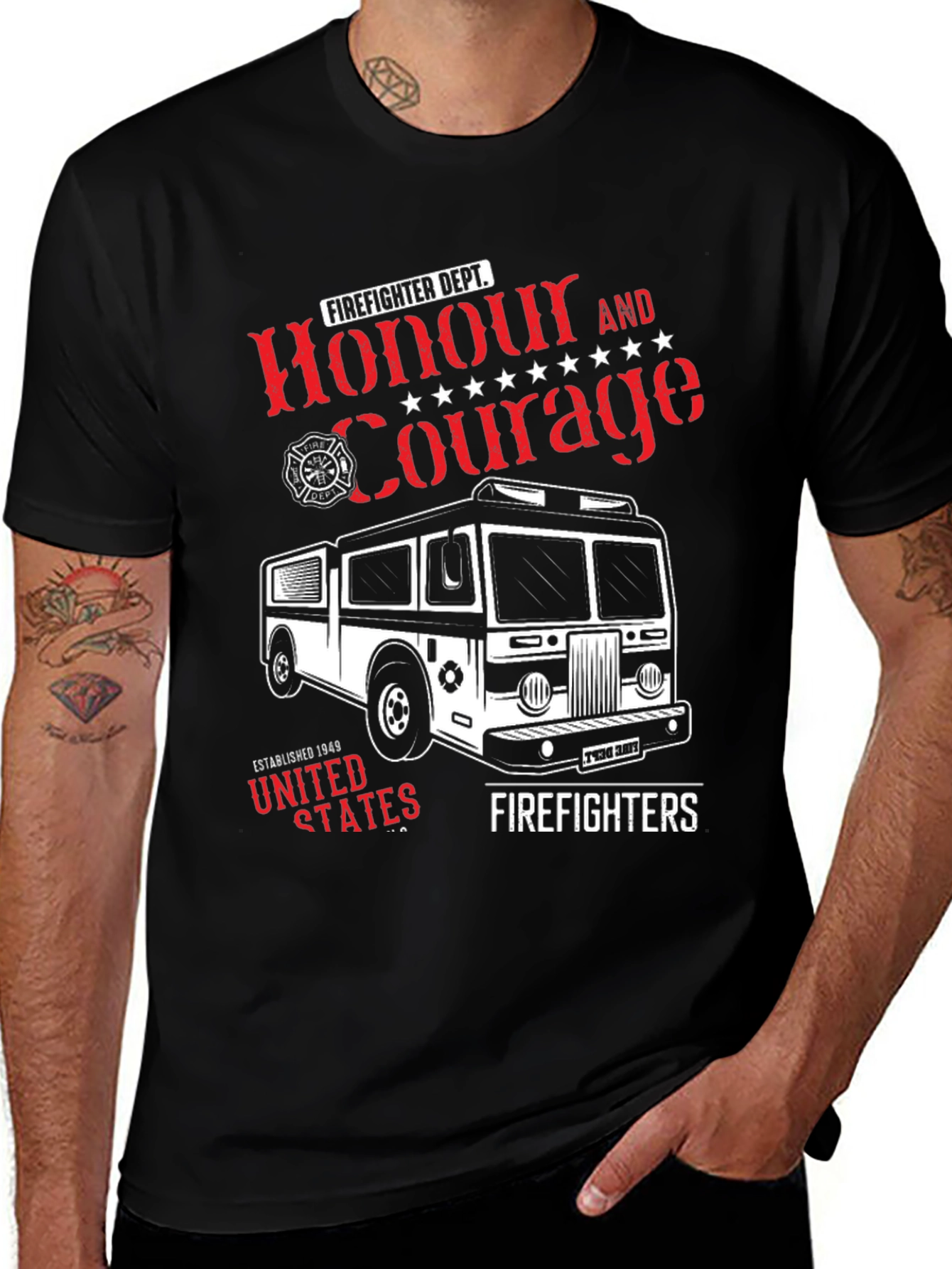 Variant 26 of Firefighter Honour & Courage T-Shirt