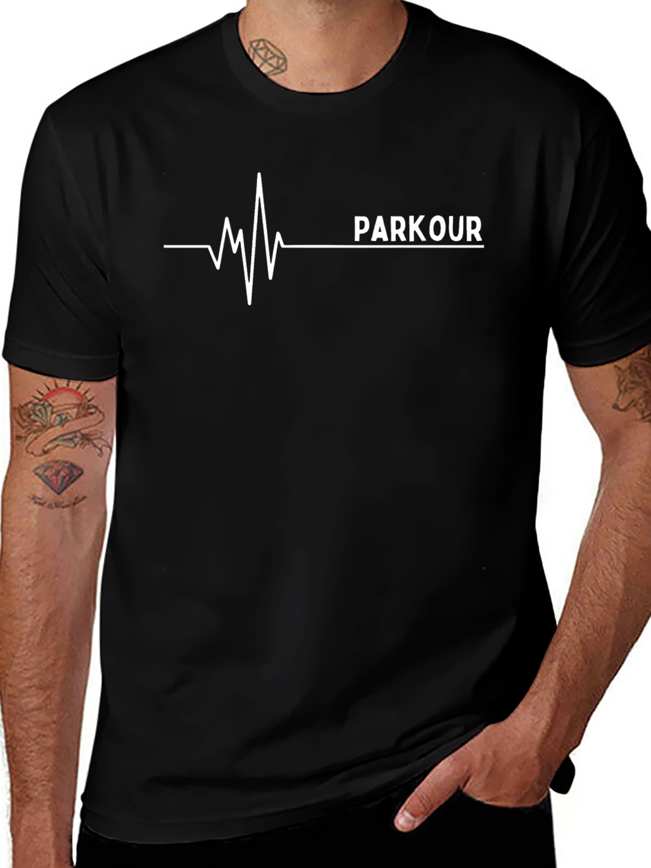 Variant 7 of Parkour Heartbeat T-Shirt - Urban Athlete Tee