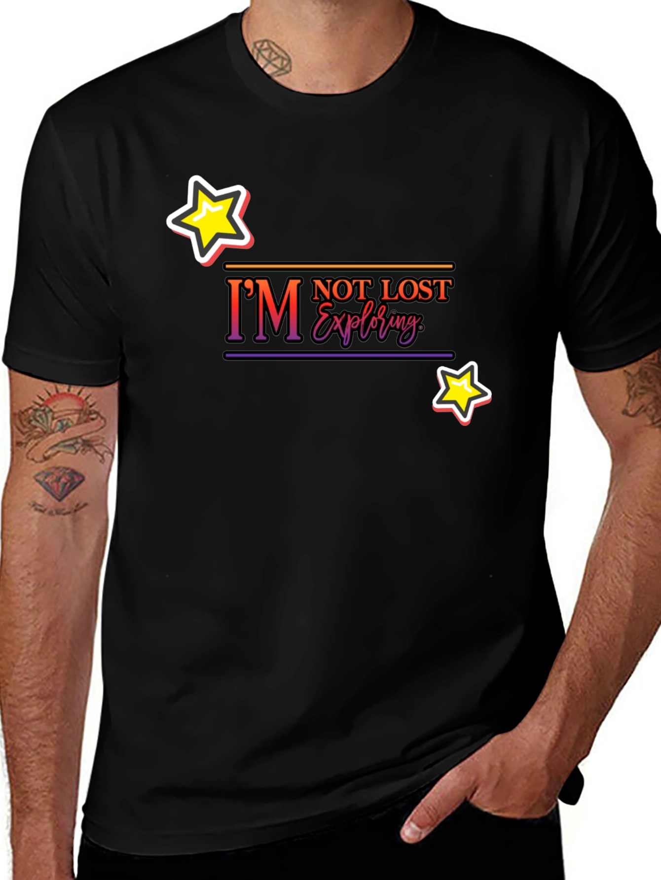 Variant 27 of I'm Not Lost Exploring Black T-Shirt