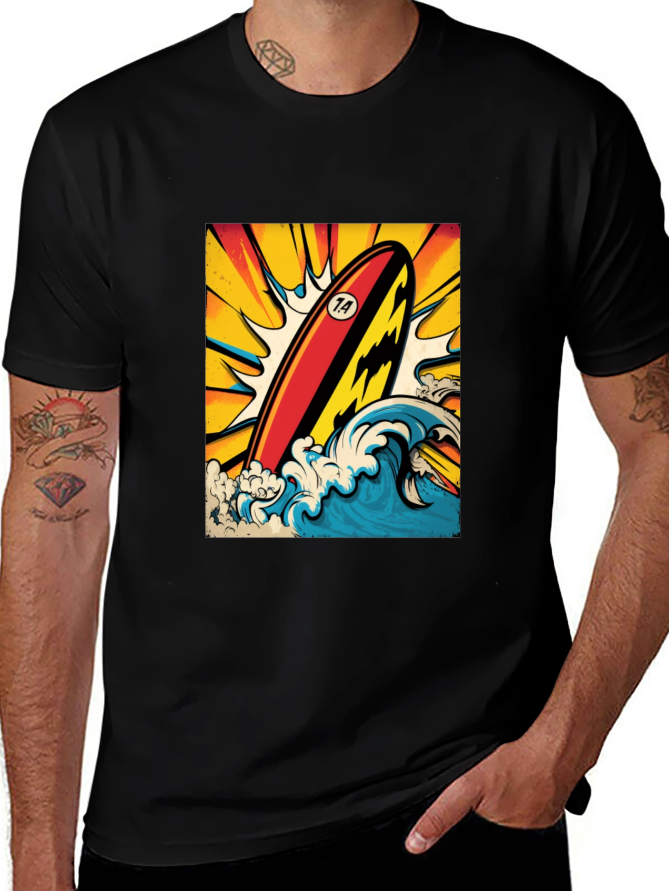 Variant 20 of Surfboard Wave Graphic Tee