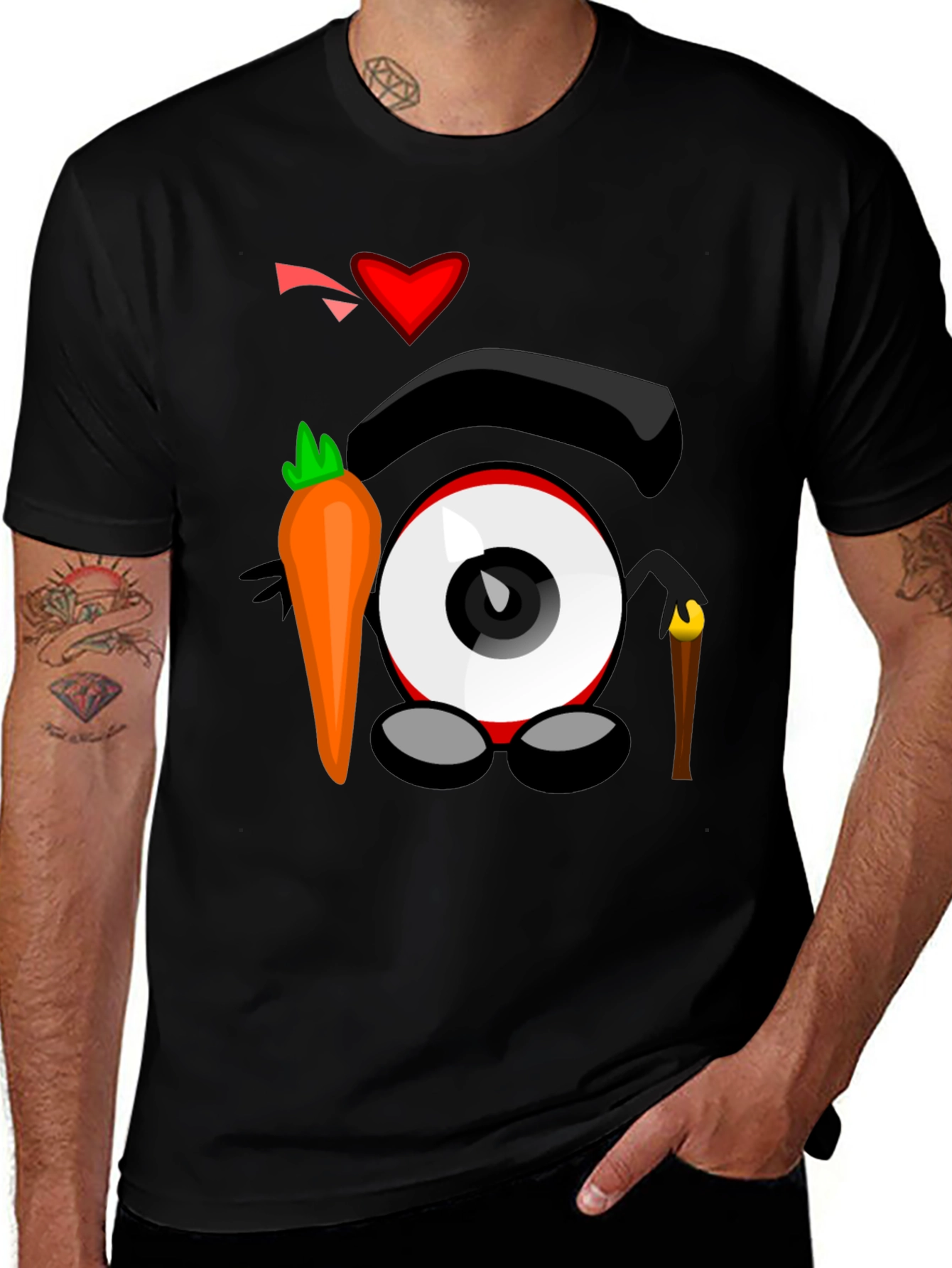Variant 7 of Eye Love Carrots Black Graphic Tee
