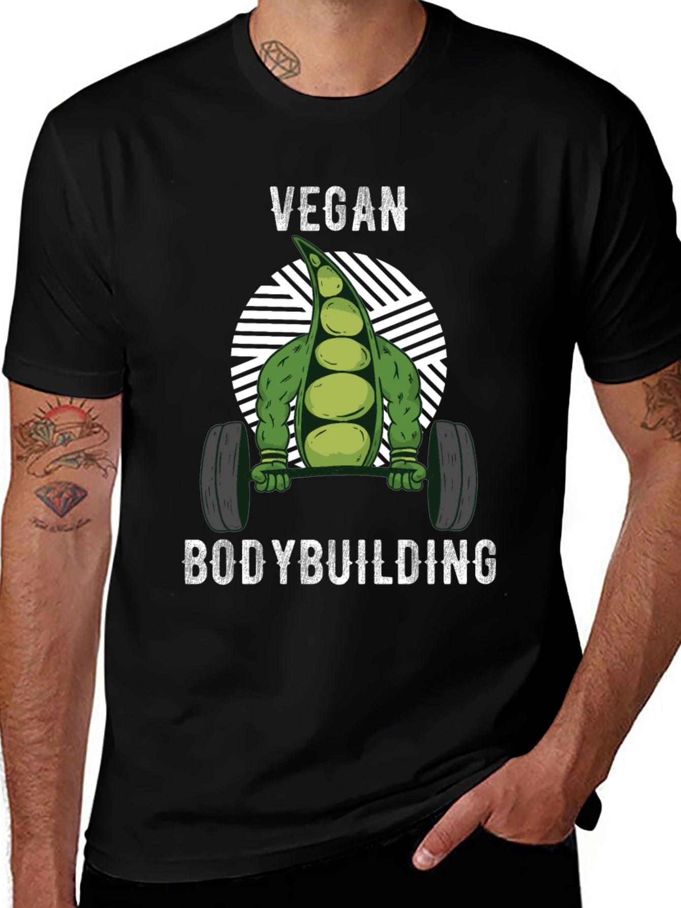 Vegan Bodybuilding T-Shirt - Strong Pea Design