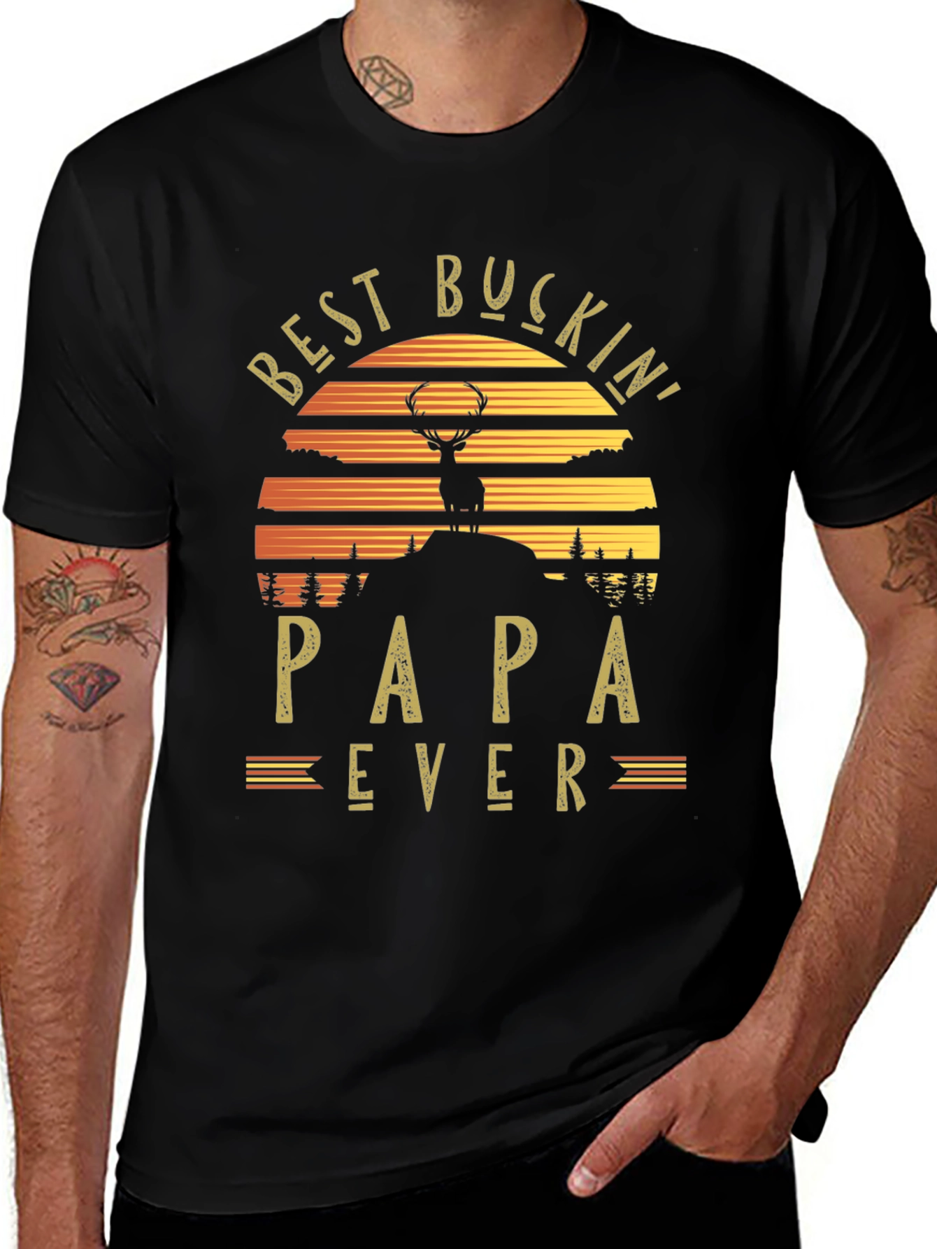Variant 2 of Best Buckin' Papa Ever Graphic T-Shirt