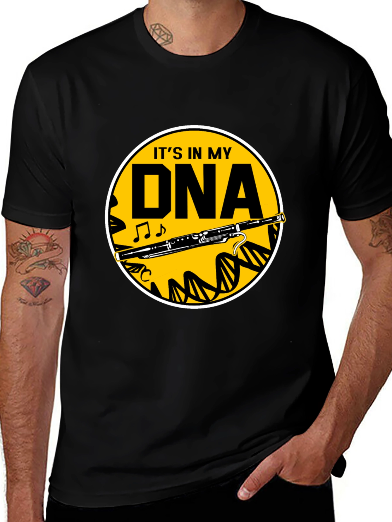 Variant 12 of Music DNA Graphic T-Shirt - Bassoon Player Tee