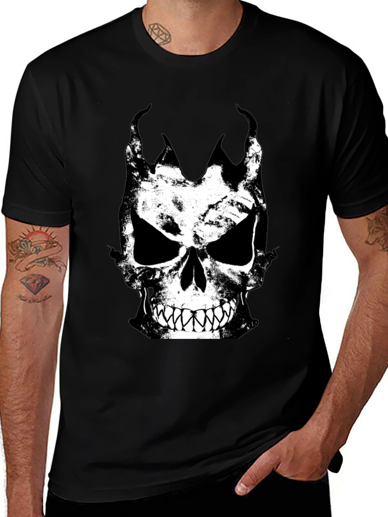 Variant 18 of Skull Graphic Black T-Shirt for Men
